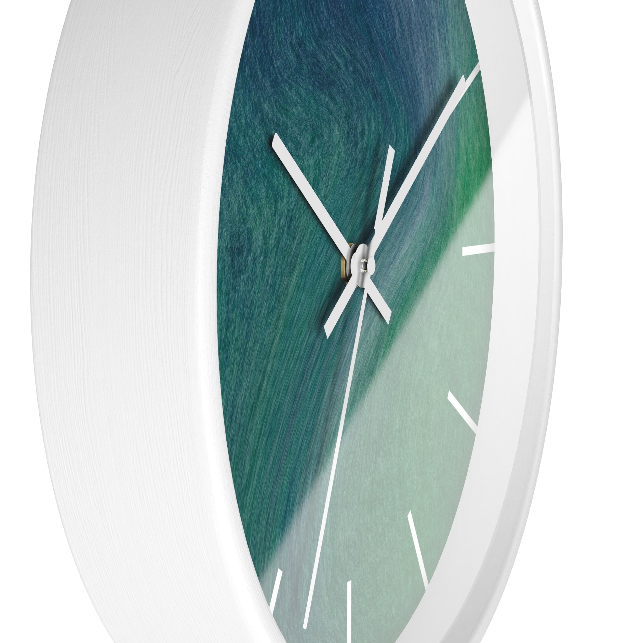 Green Wood Wall Clock | Blue 10" Round Clock