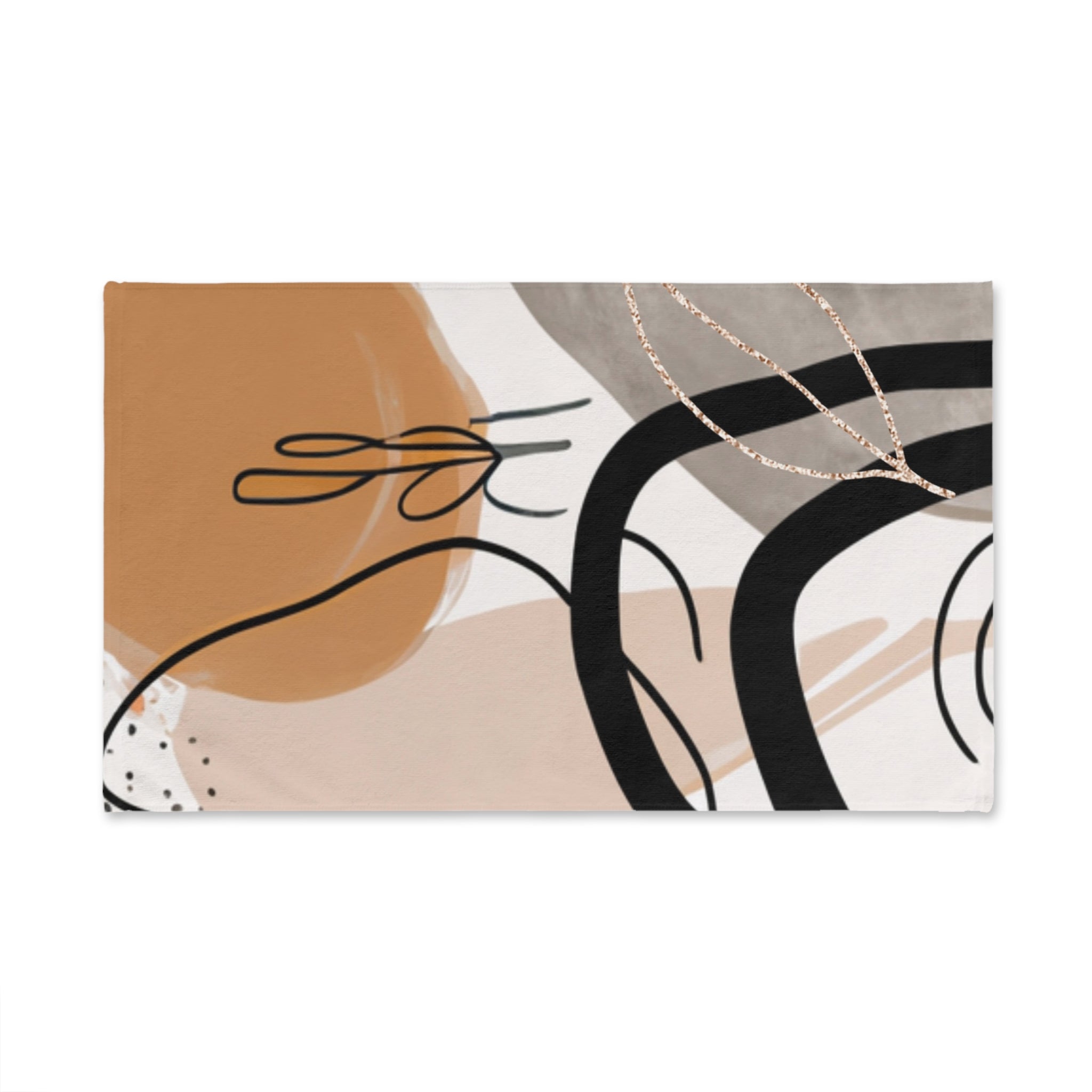 Boho Kitchen, Bath Hand Towel | Bohemian Organic Rust Black