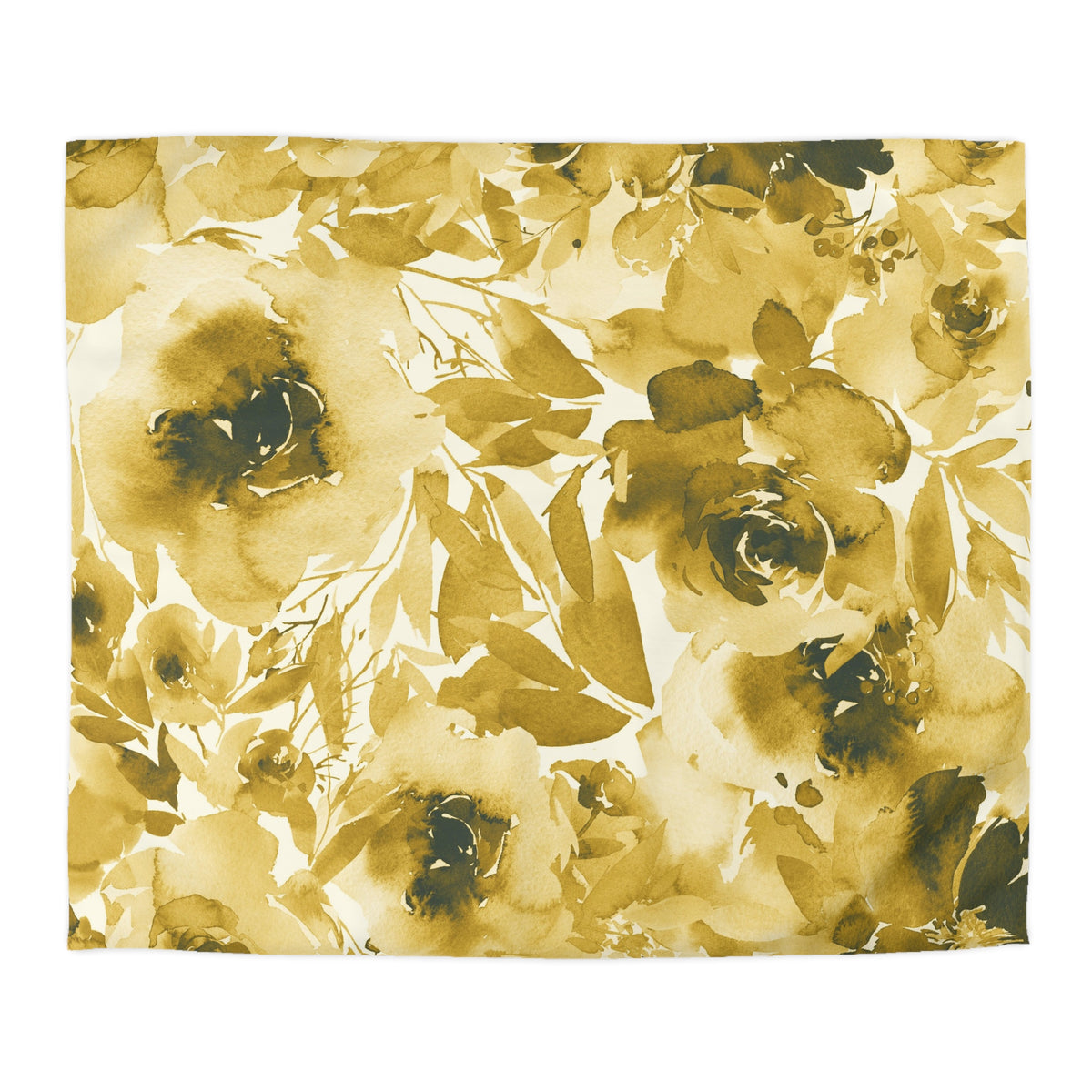 a repeating pattern of yellow and brown flowers with green leaves, creating a visually striking and vibrant design.