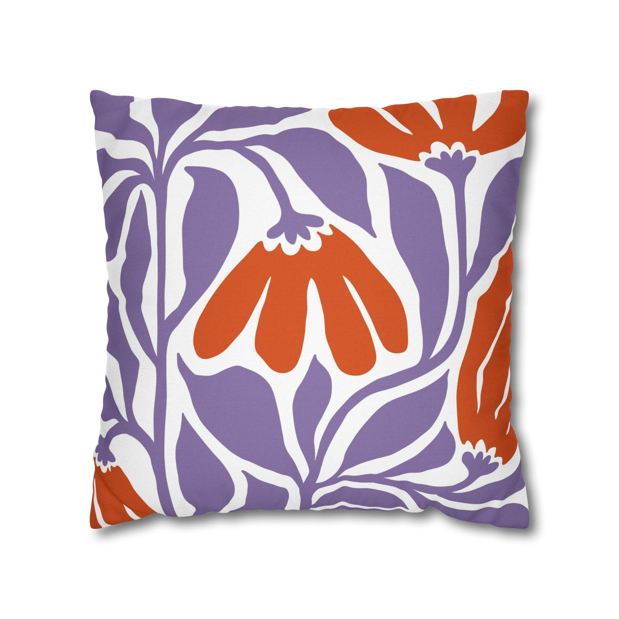 Abstract Pillow Cover | Purple Red White Matisse Minimalist Art
