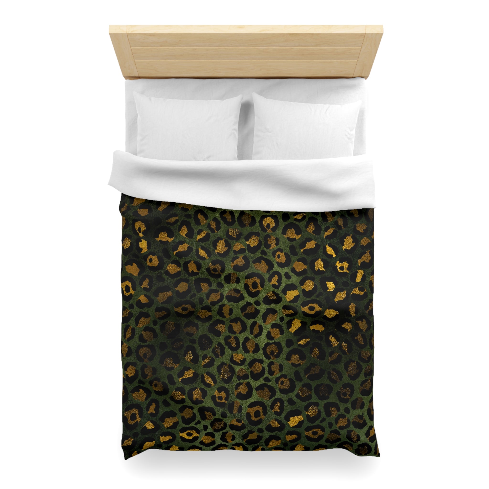 Green Leopard Duvet, Pillow Cover | Animal Skin Bedroom Decor