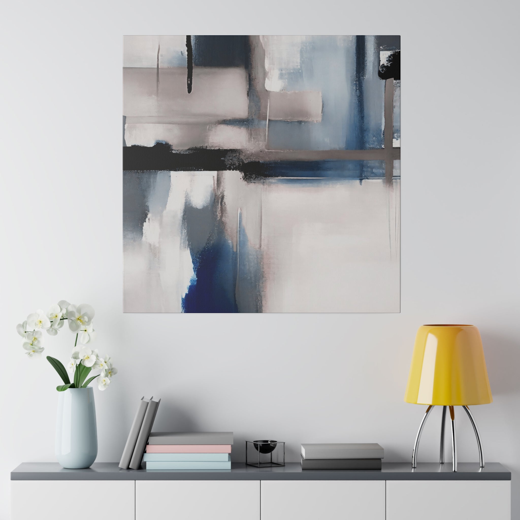 Canvas Wall Art | Earthy Beige Blue Black Wall Artwork