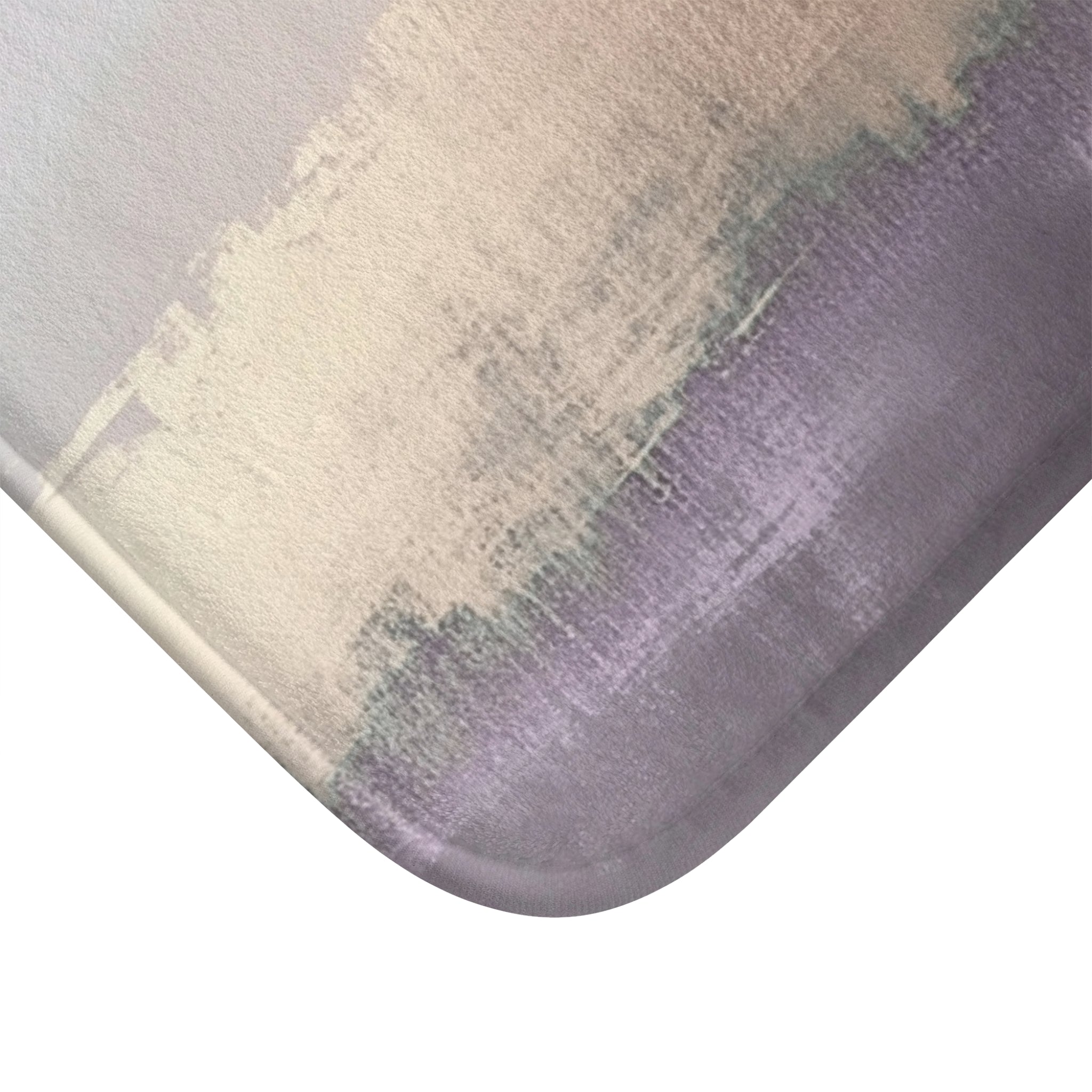 Abstract Bath Mat | Lavender Beige Watercolor Geometric Kitchen Mat