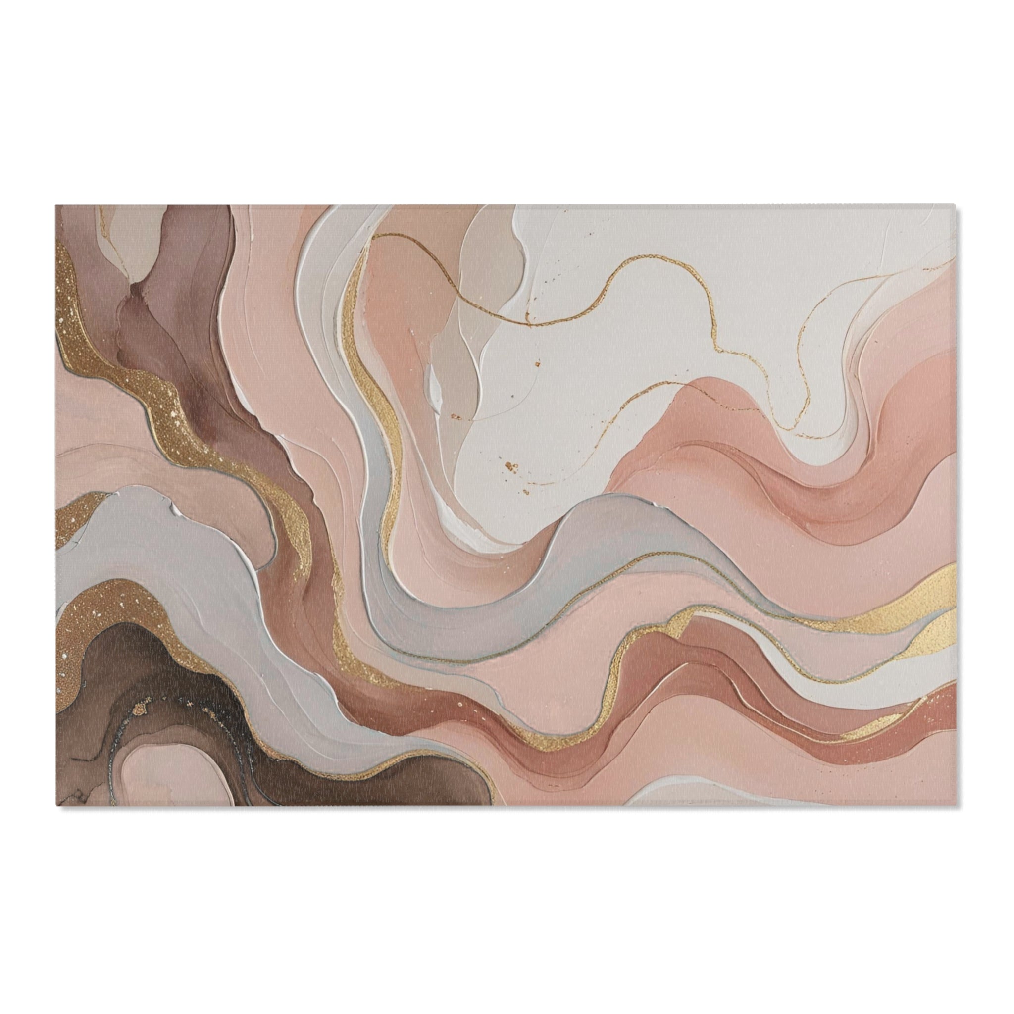 Abstract Area Rug | Taupe Brown Beige, Blush Pink Grey Watercolor