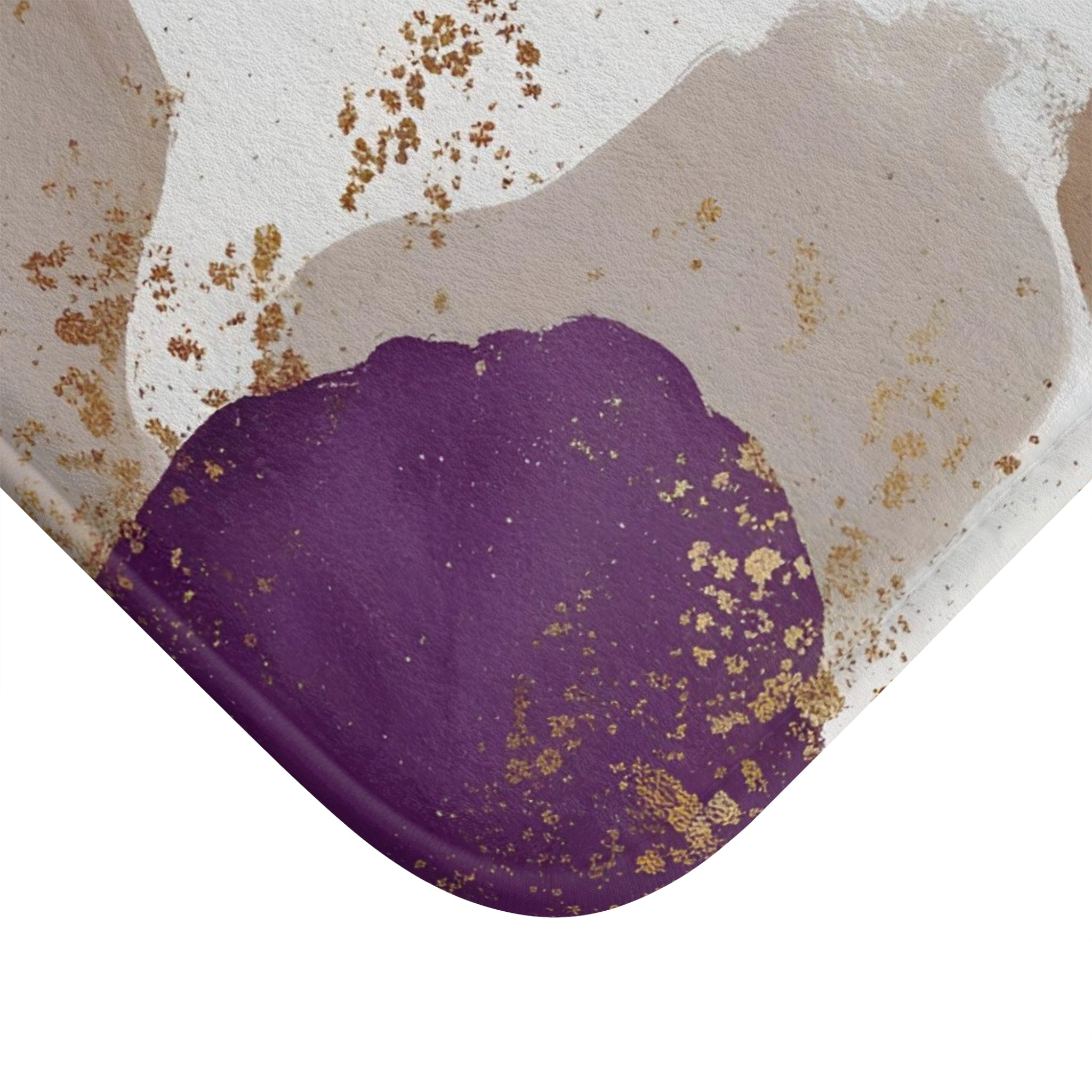 Boho Bath Mat | Purple Taupe Grey Abstract Kitchen Mat