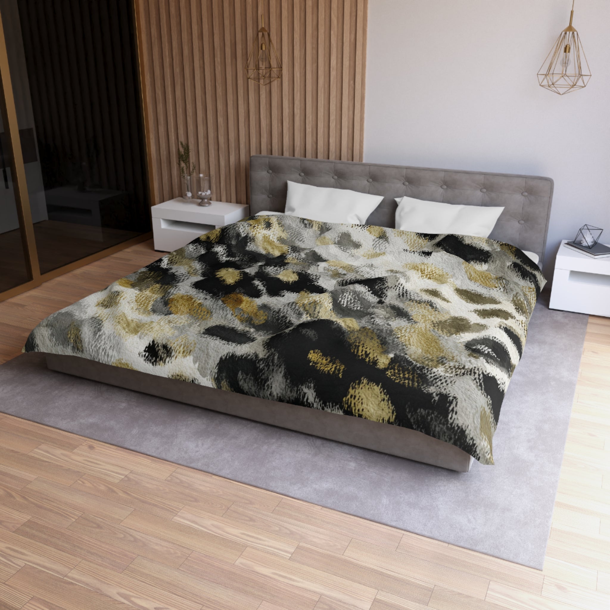 Black White Duvet, Pillow Cover Set | Animal Skin Print Bedroom Set
