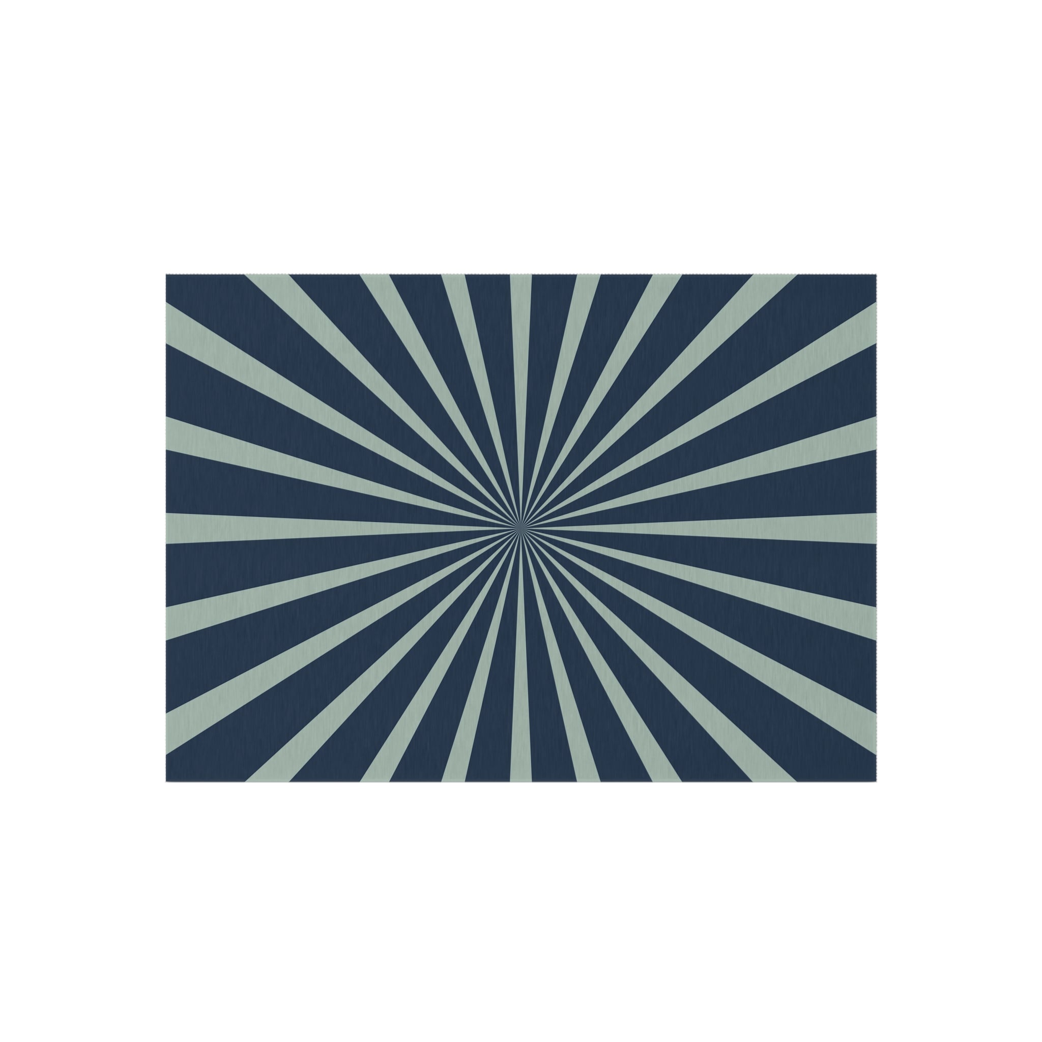 Retro Sun Ray Outdoor Rug | Mid Century Navy Blue