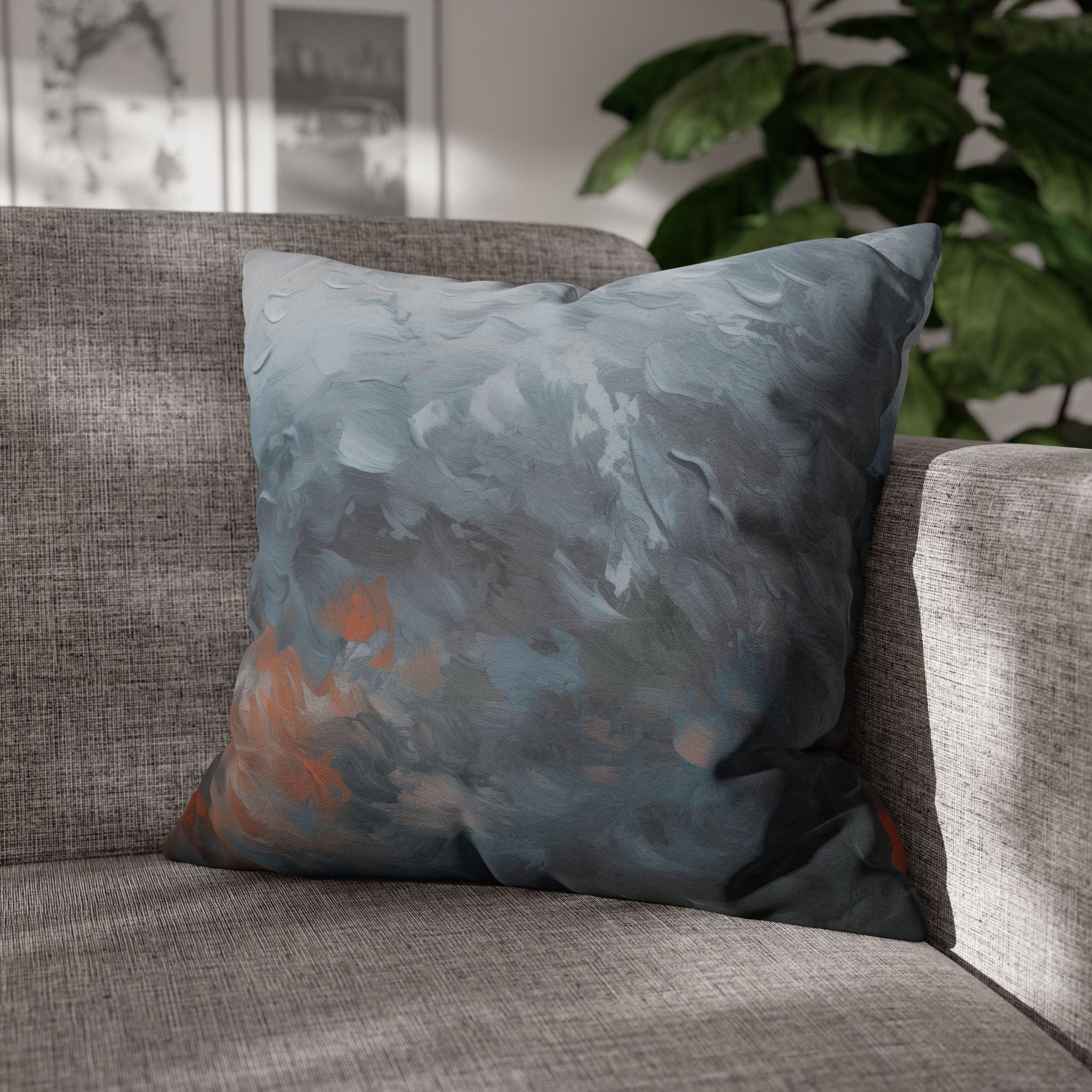 Abstract Pillow Cover | Navy Blue Grey Rust