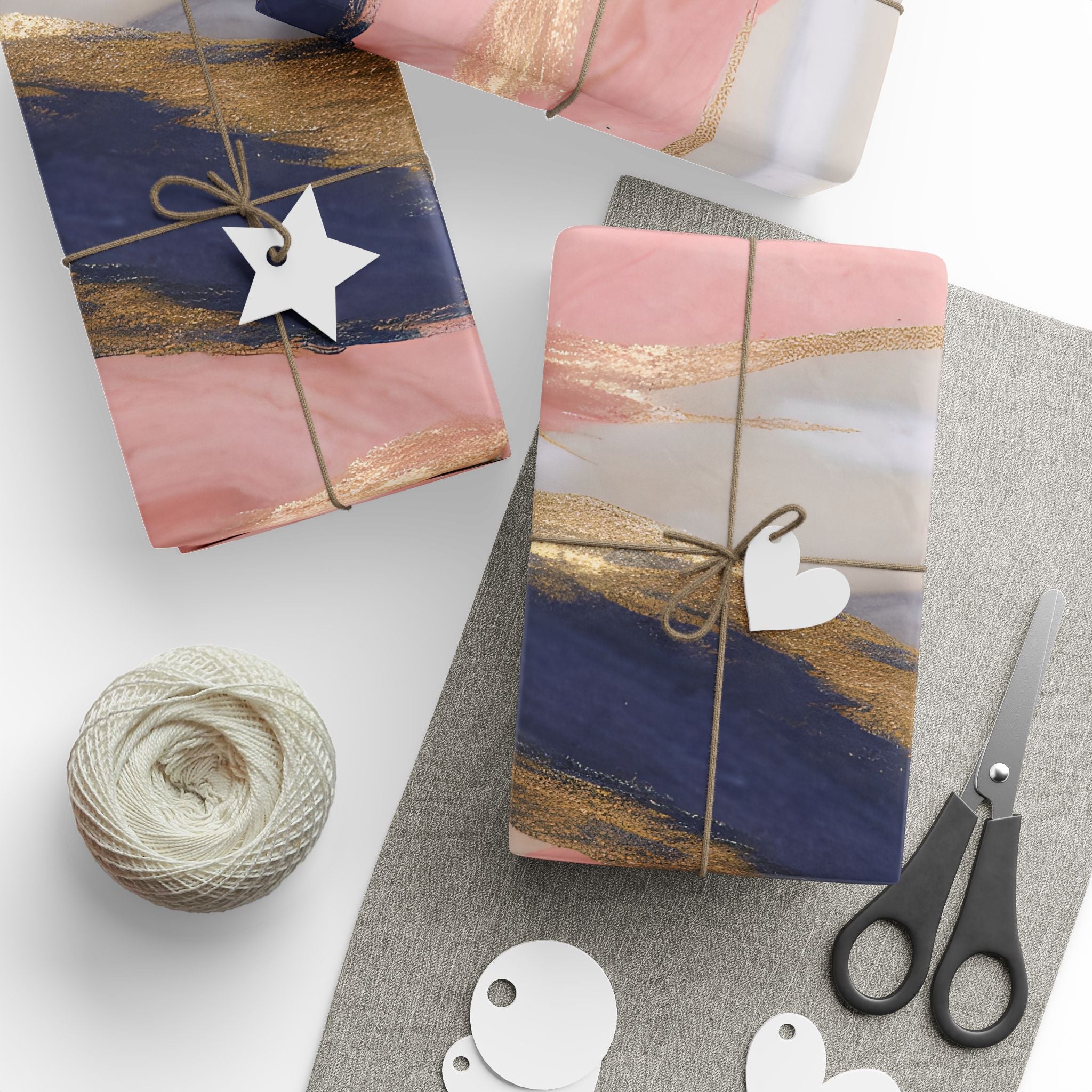 Abstract Wrapping Papers, Pink Blue Gift Wrapping for the Holidays, Birthdays, and any other occasions,