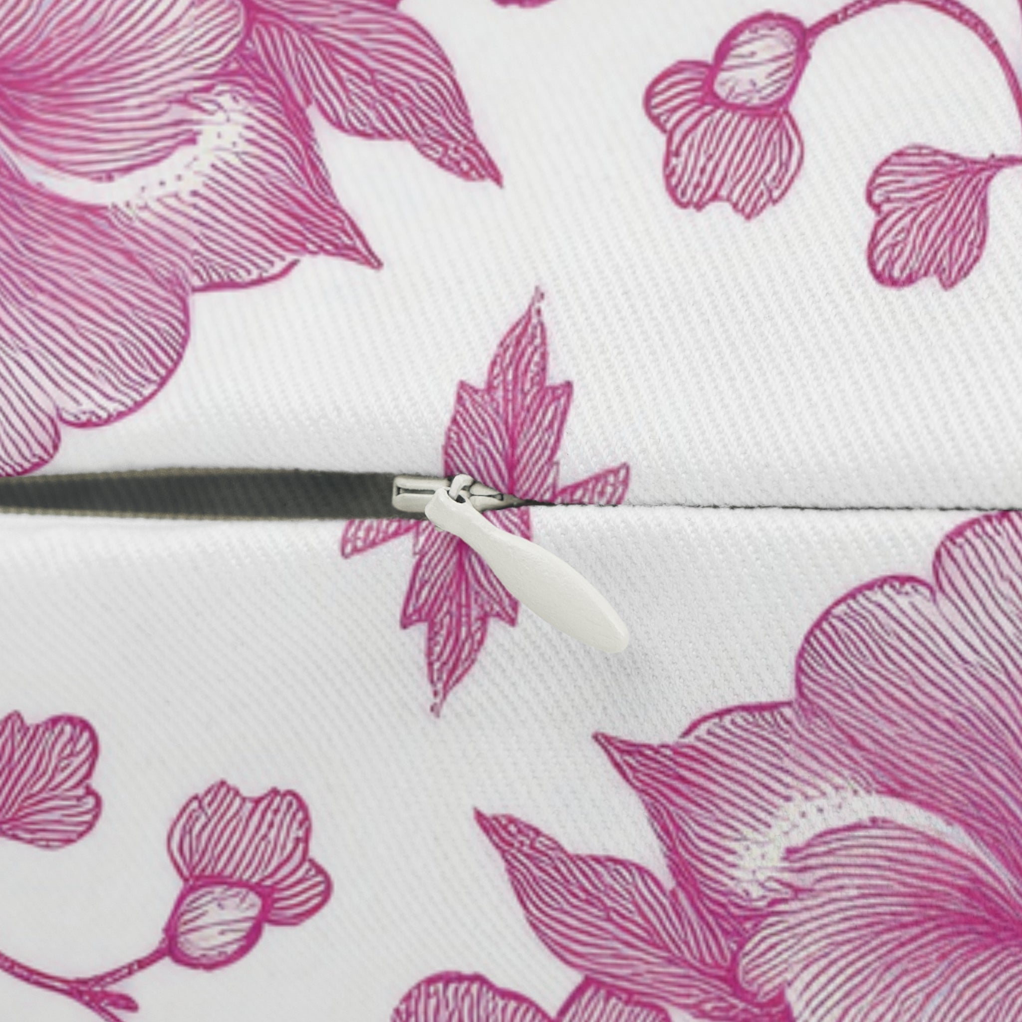 Abstract Floral Lumbar Pillow | Vintage White Pink Watercolor