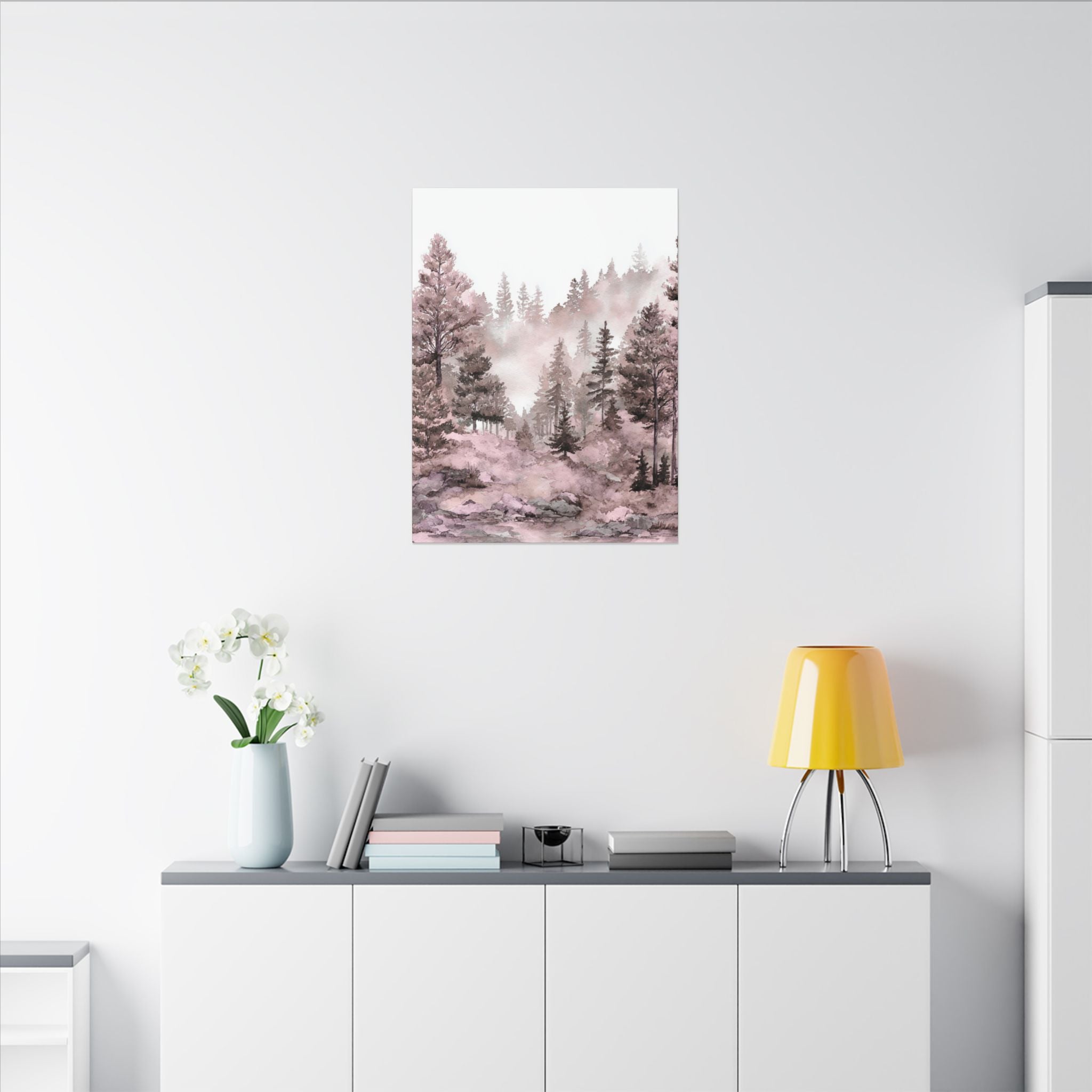 Canvas Wall Art | Pink Nature, Forest Wall Artwork