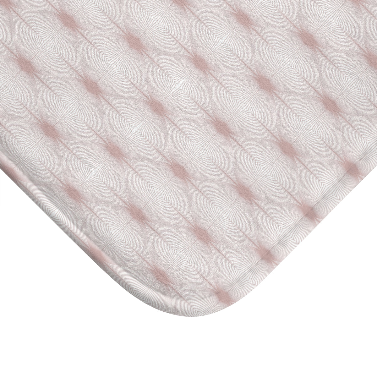 Blush Pink Deco Linework Bath Mat, Pastel Bathroom Rug
