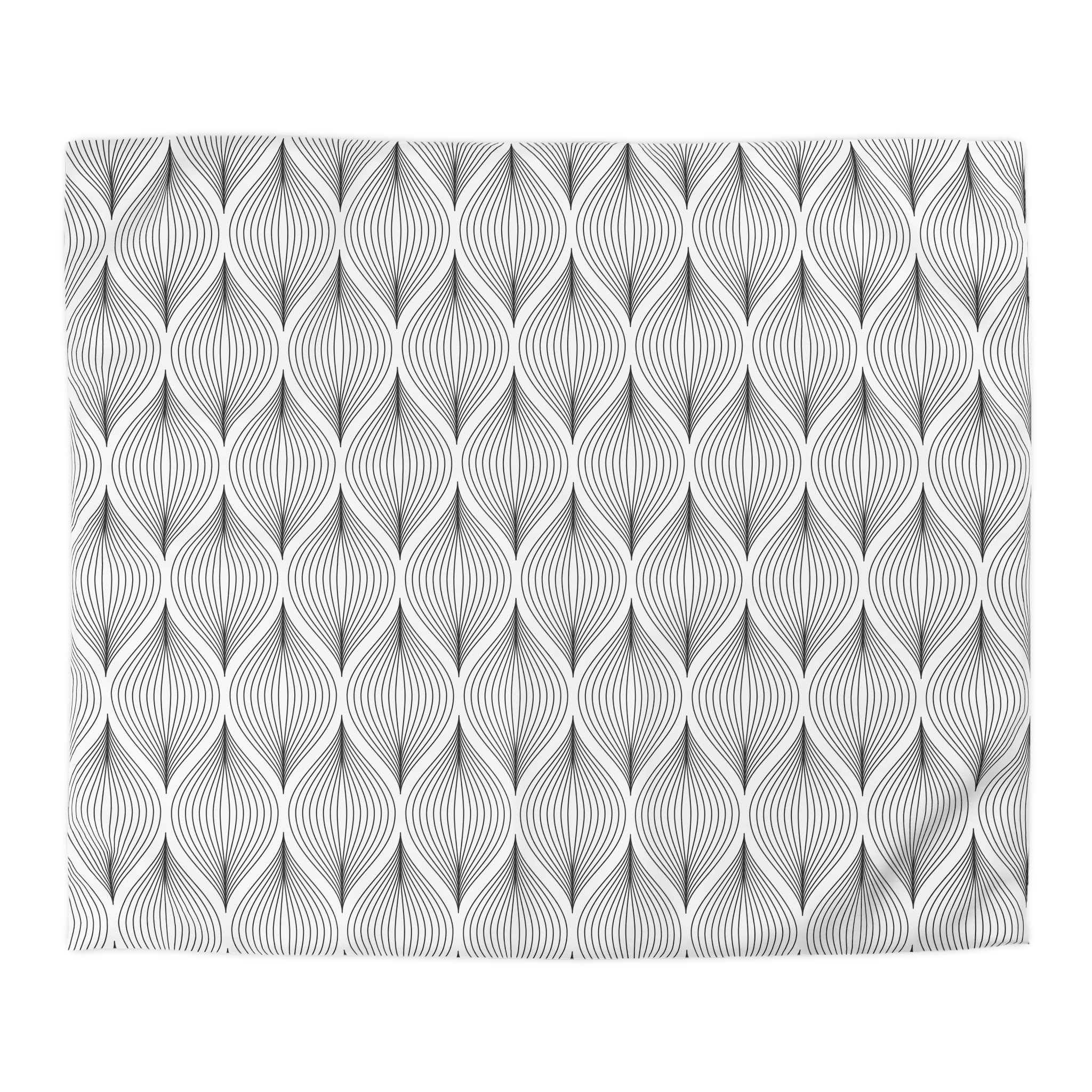 a repeating pattern of black and white lines, creating a visually striking and geometric design.