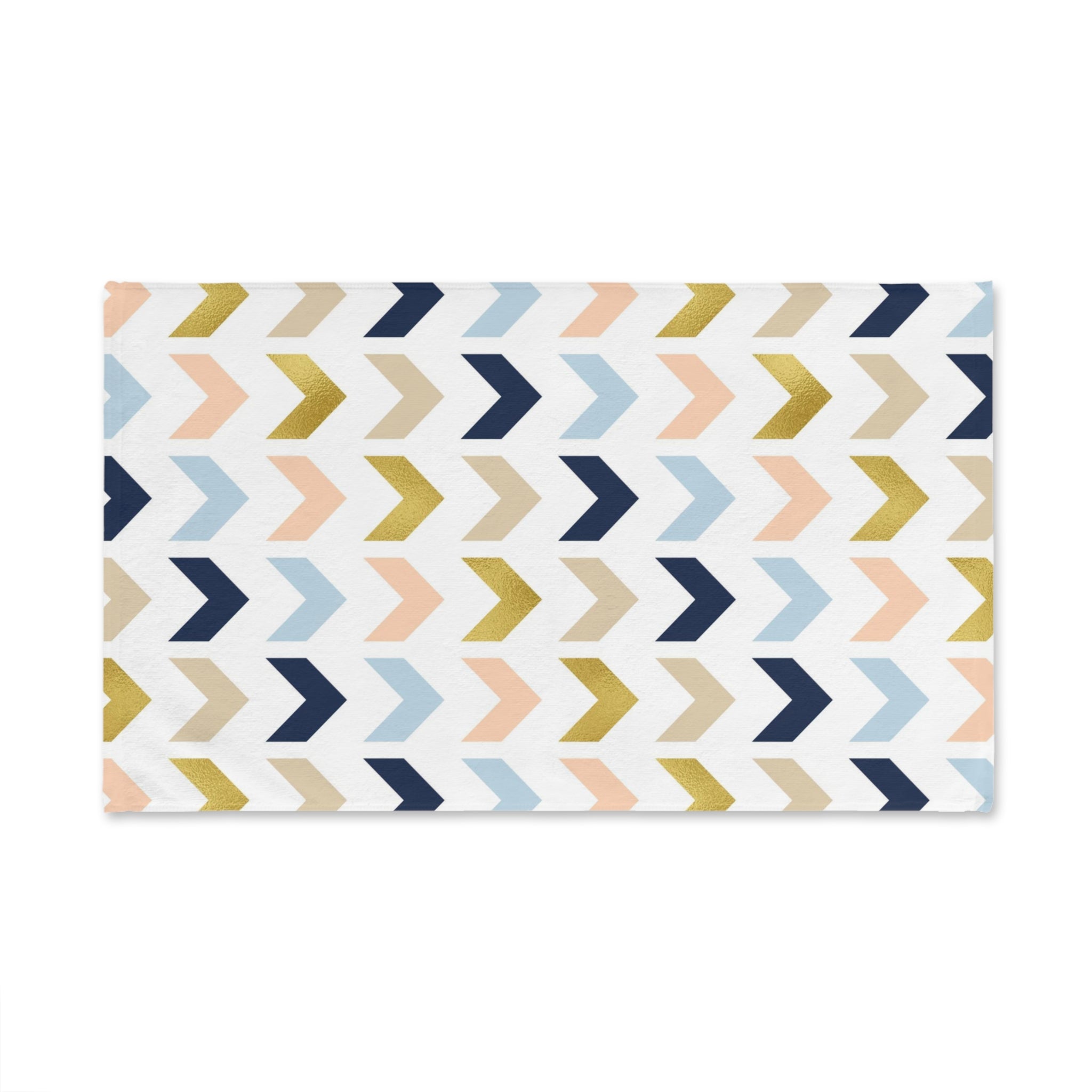 Abstract Kitchen, Bath Hand Towel | Chevron Navy Blue, Beige Arrows