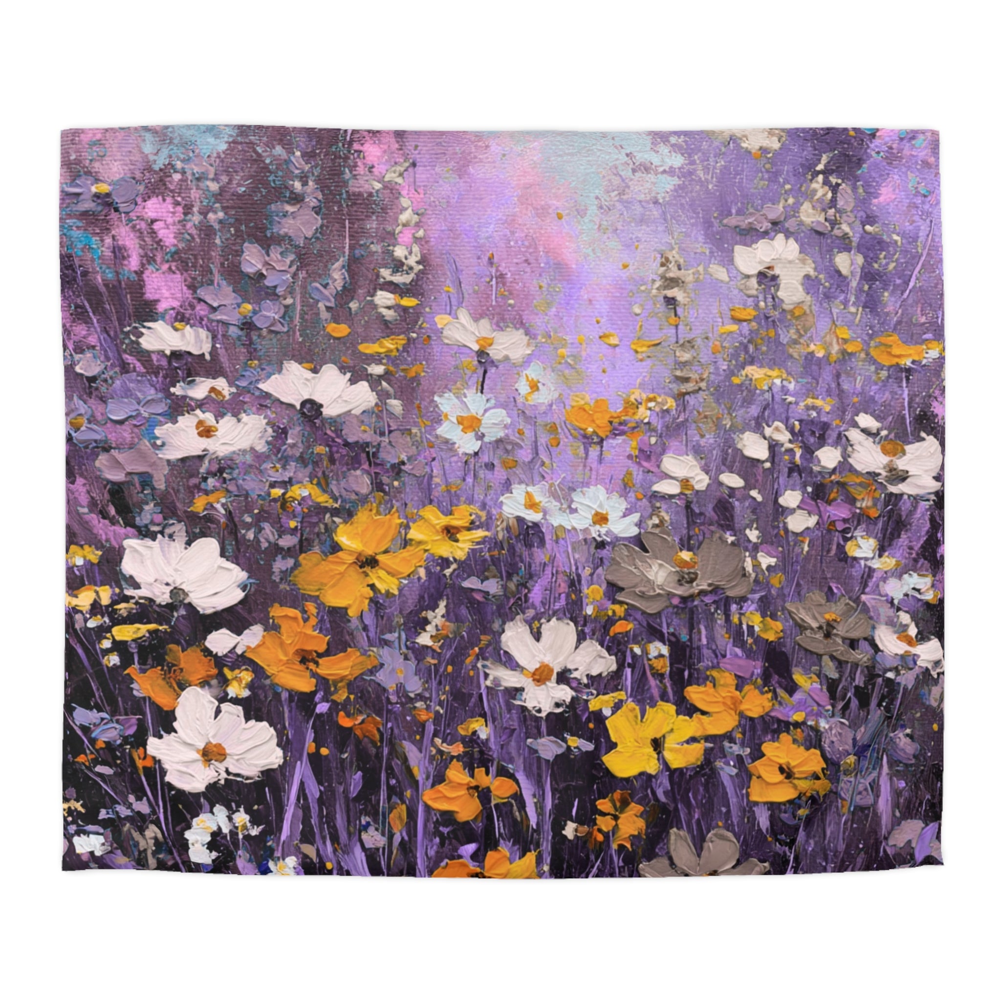 Floral Duvet, Pillow Cover | Purple Yellow Bedroom Decor