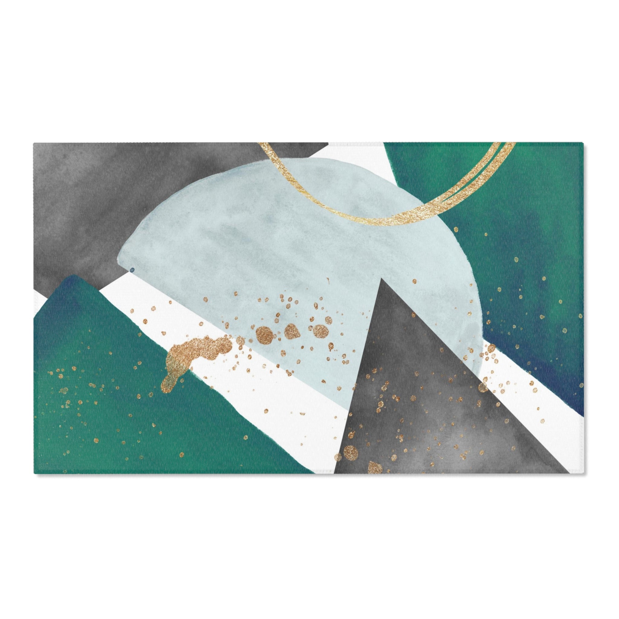 Abstract Large Area Rug | Modern Accent Rug, Green Grey