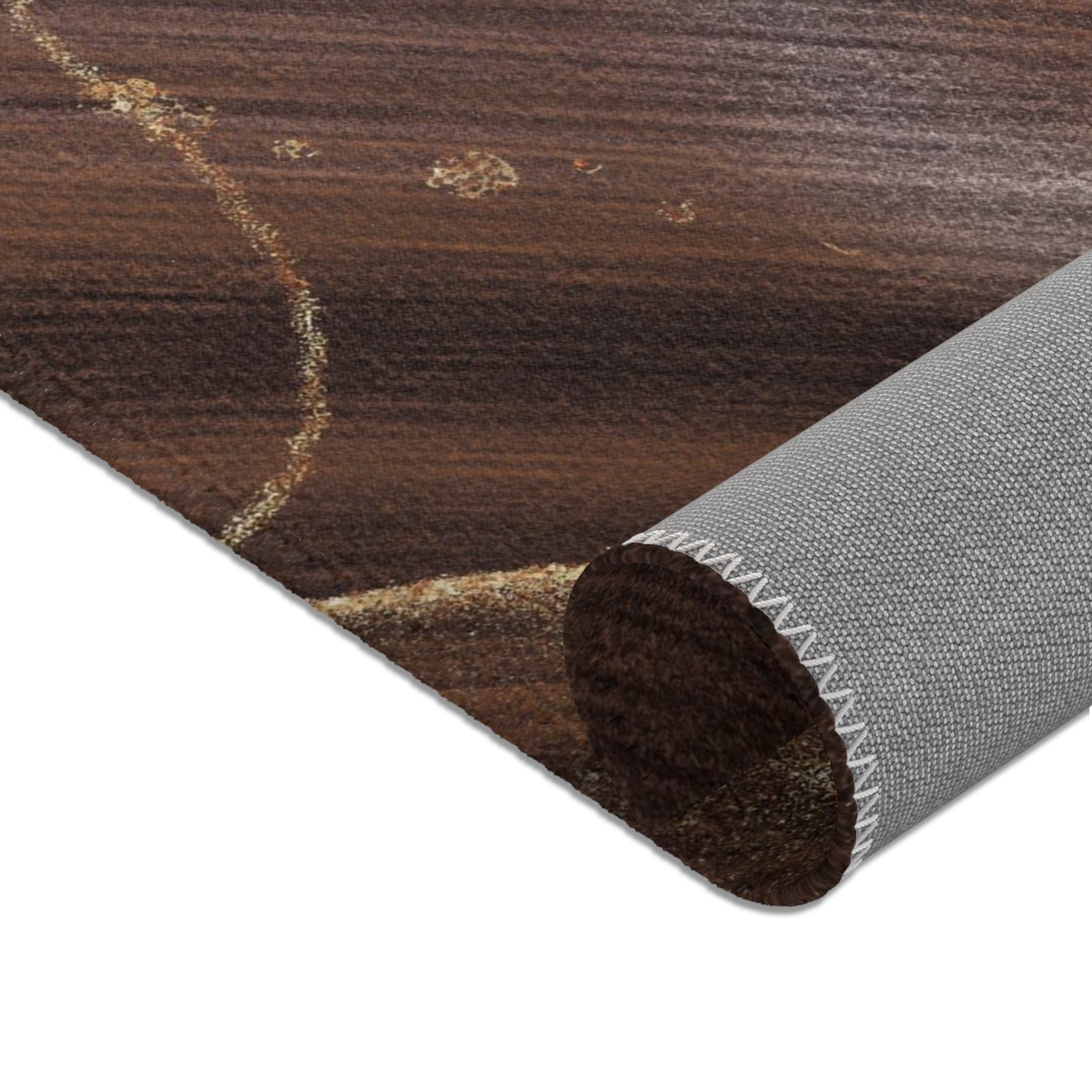 Abstract Area Rug | Dark Brown Beige Ombre