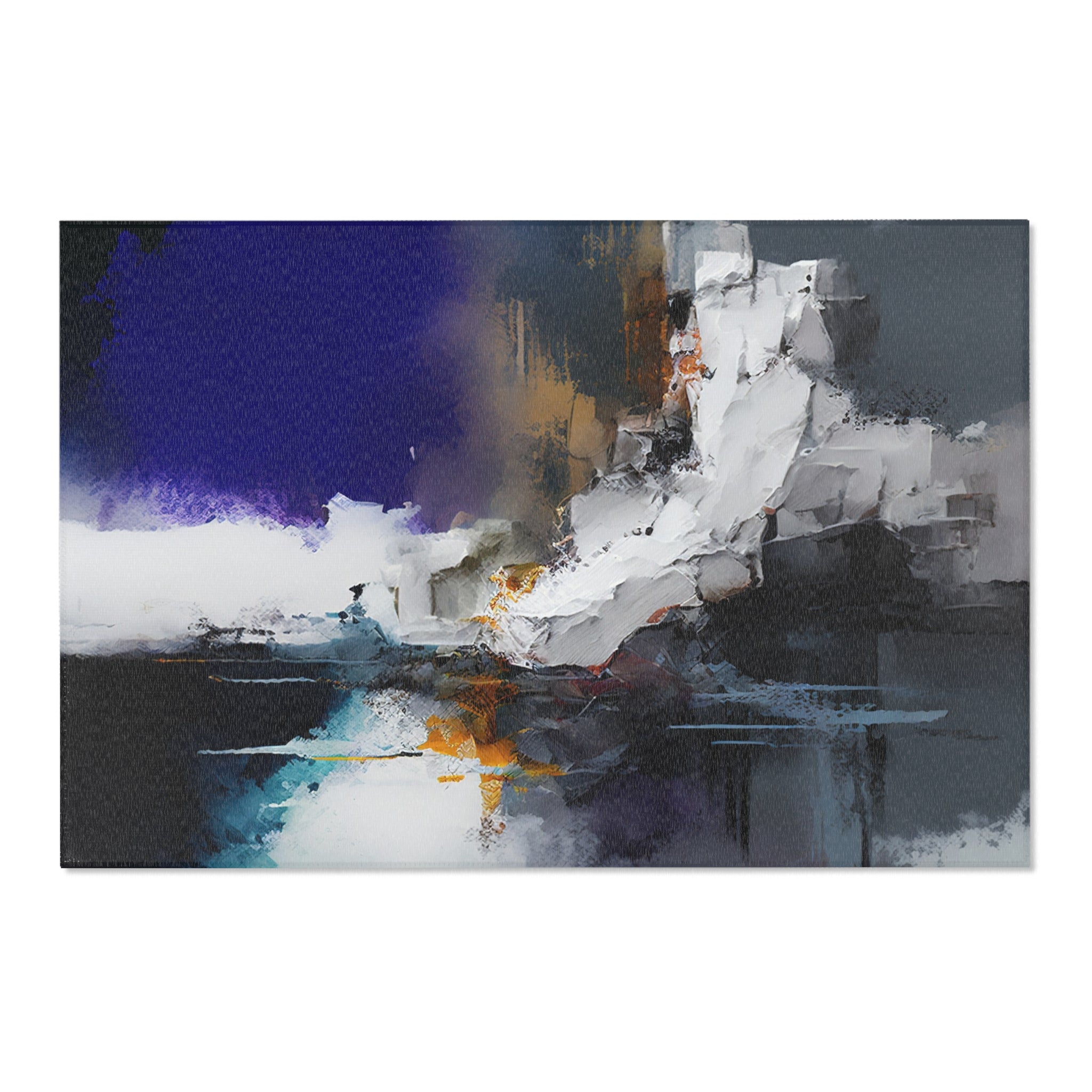 Abstract Large Area Rug | Navy White Grey