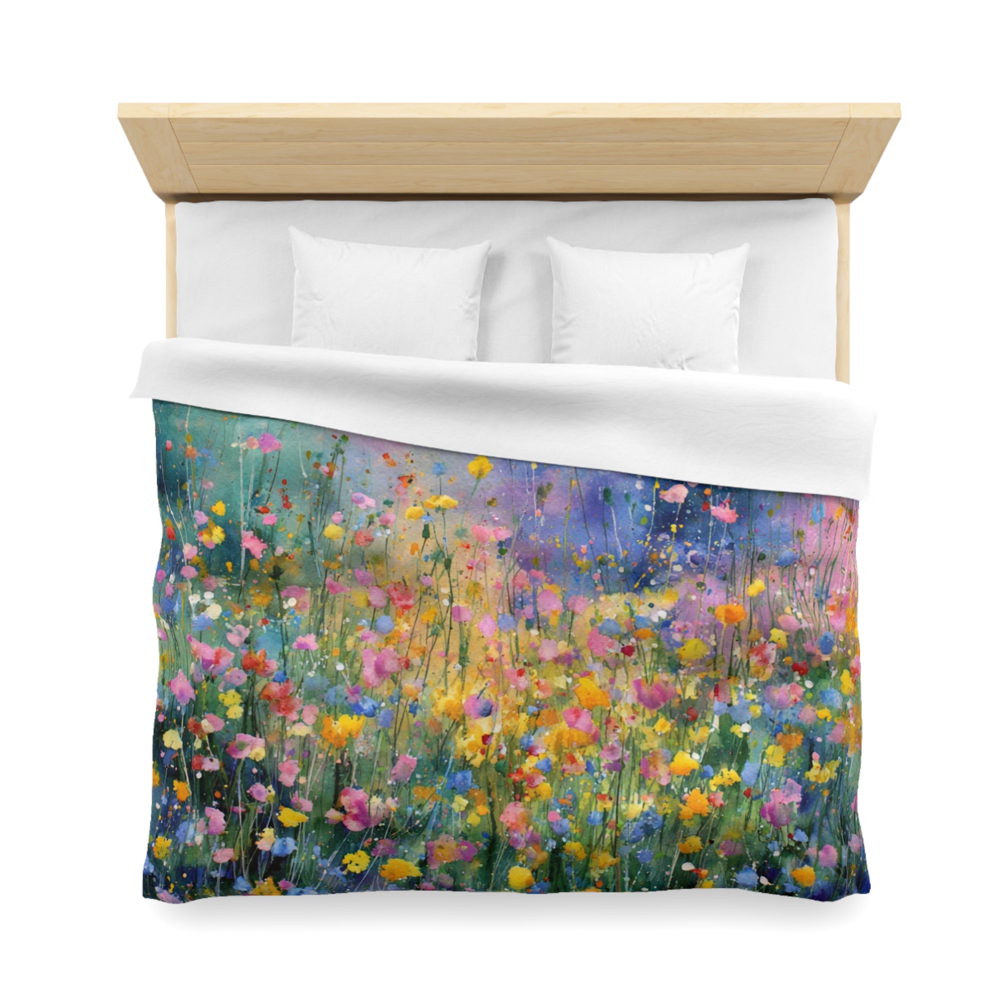 Floral Duvet, Pillow Cover | Blue Yellow Bedroom Decor