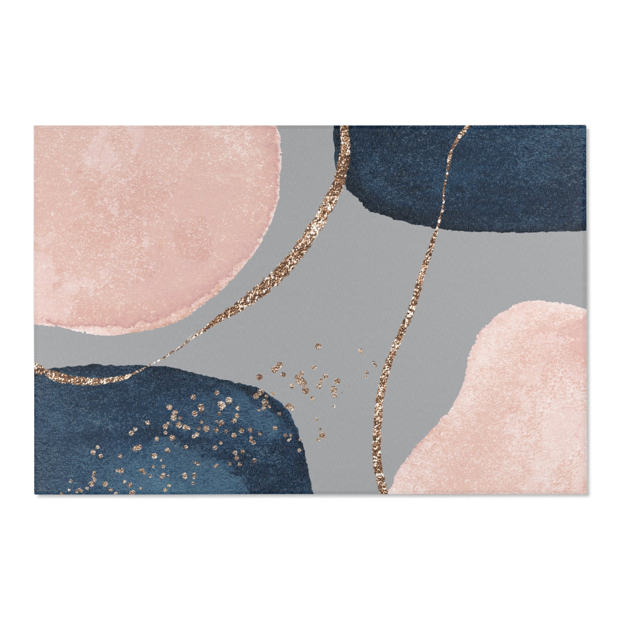 Abstract Area Rug | Watercolor Grey Blush Pink, Blue