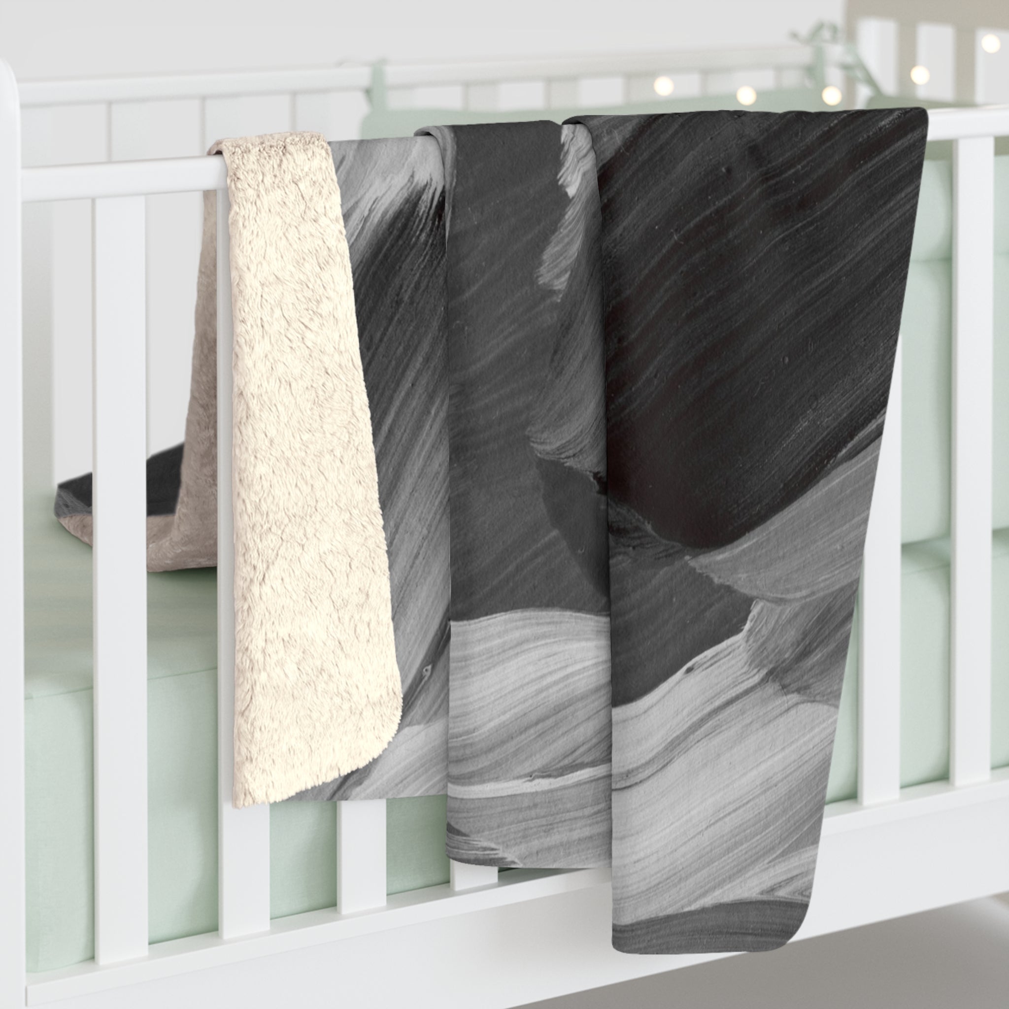 AbstractThrow Blanket | Black Grey Moody