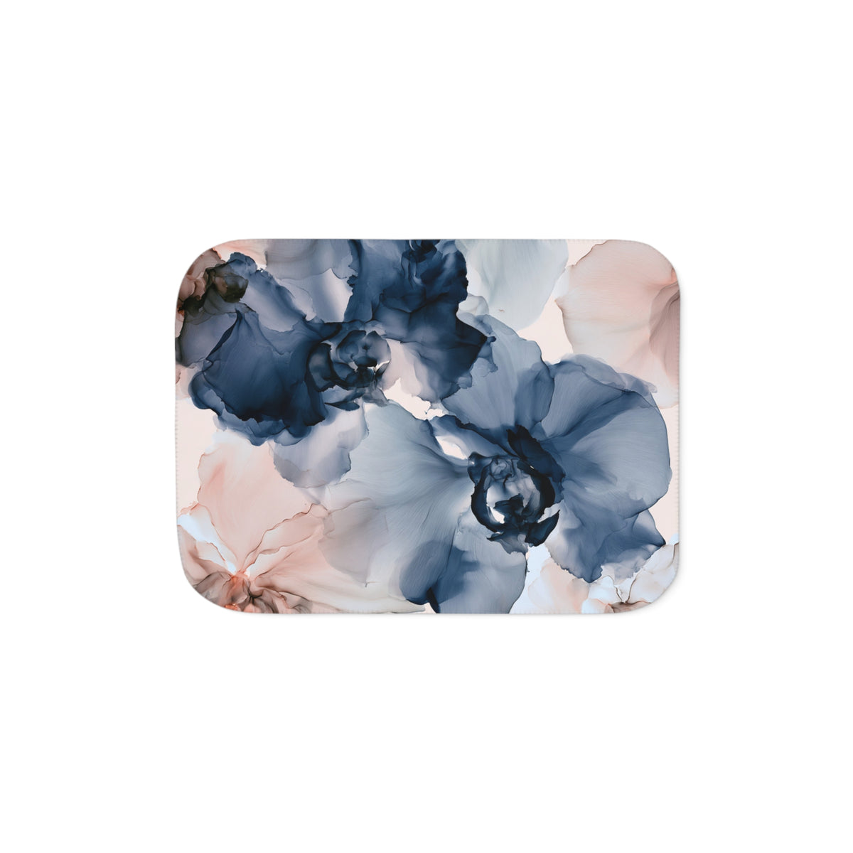 a square tray with blue and pink flowers on it