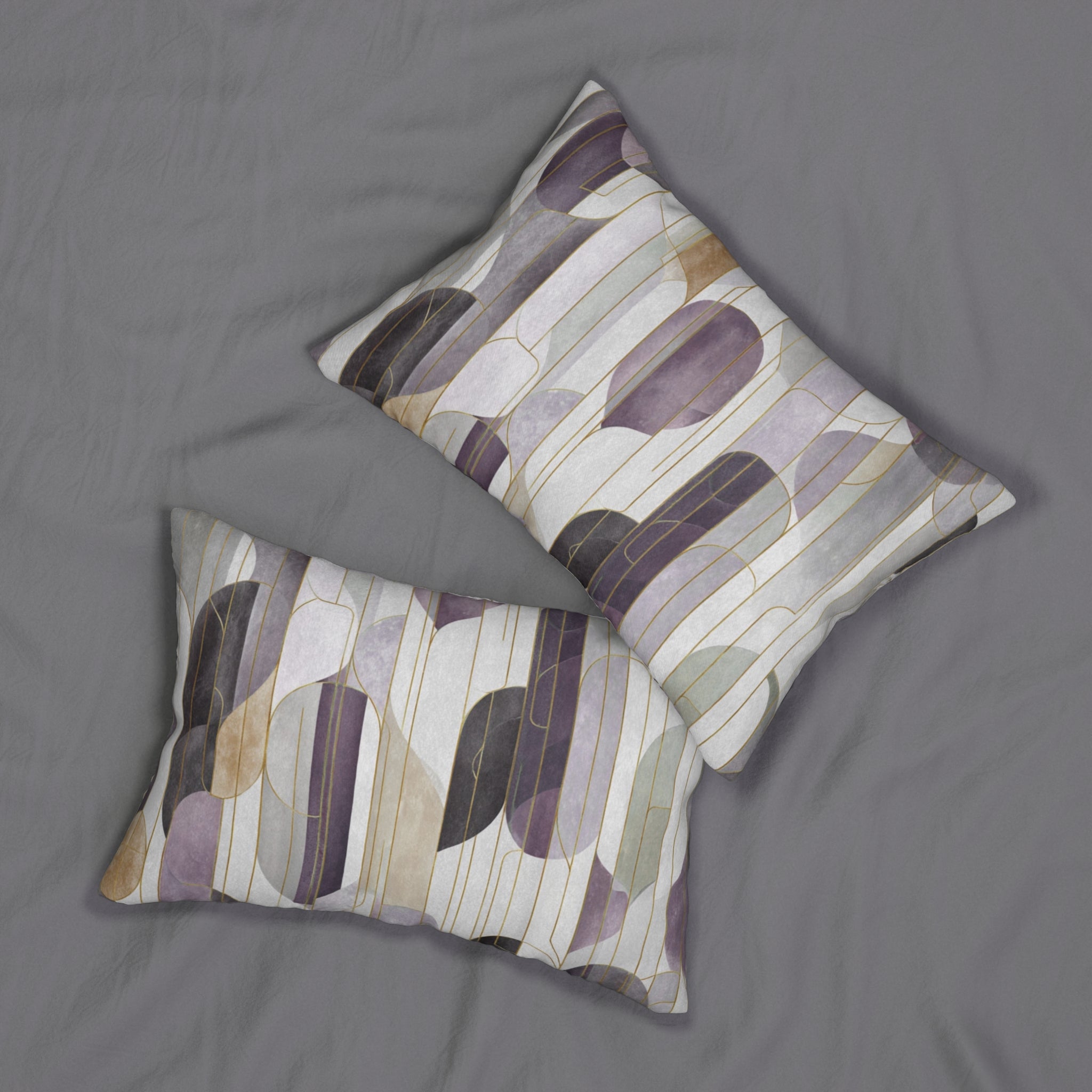 Purple Lumbar Pillow | Geometric. Fade Colors