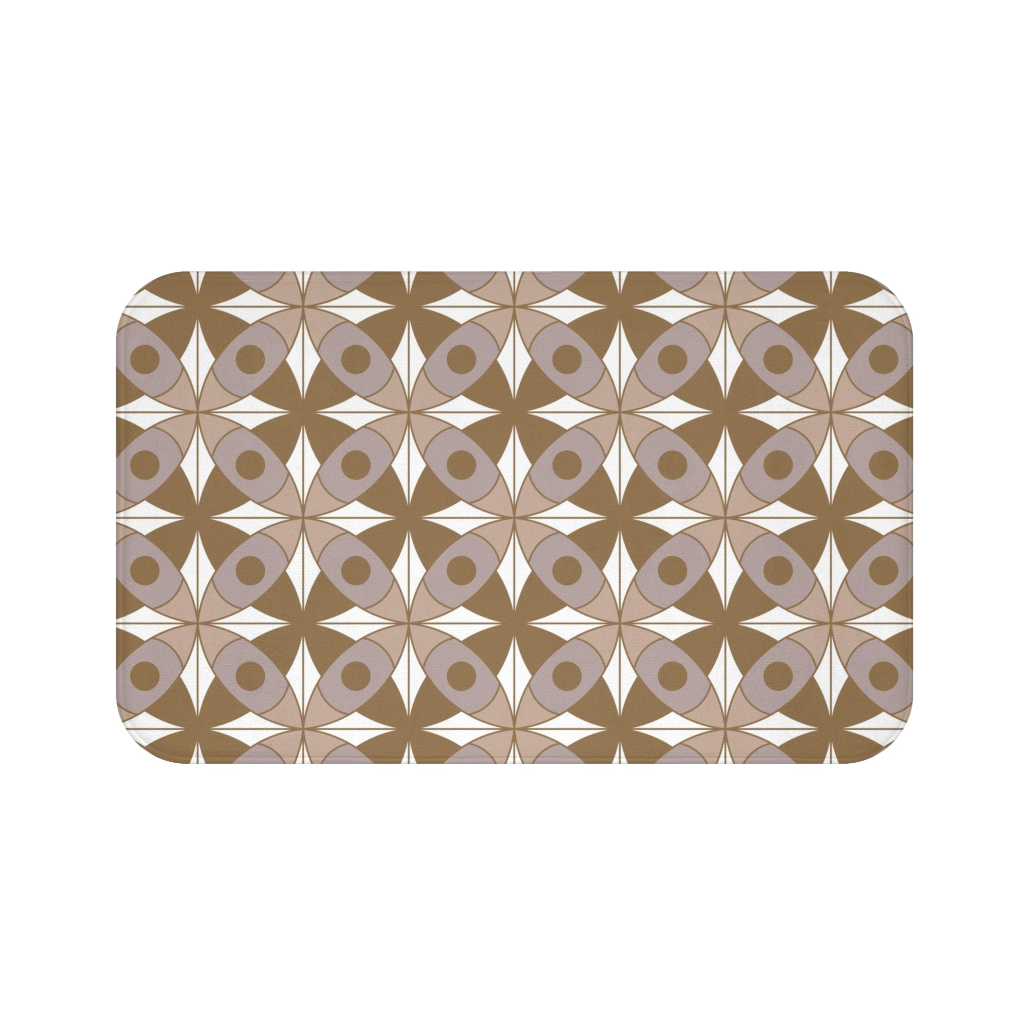 Retro Bath, Kitchen Mat | Vintage Art Deco, Nouveau Taupe Beige, Grey