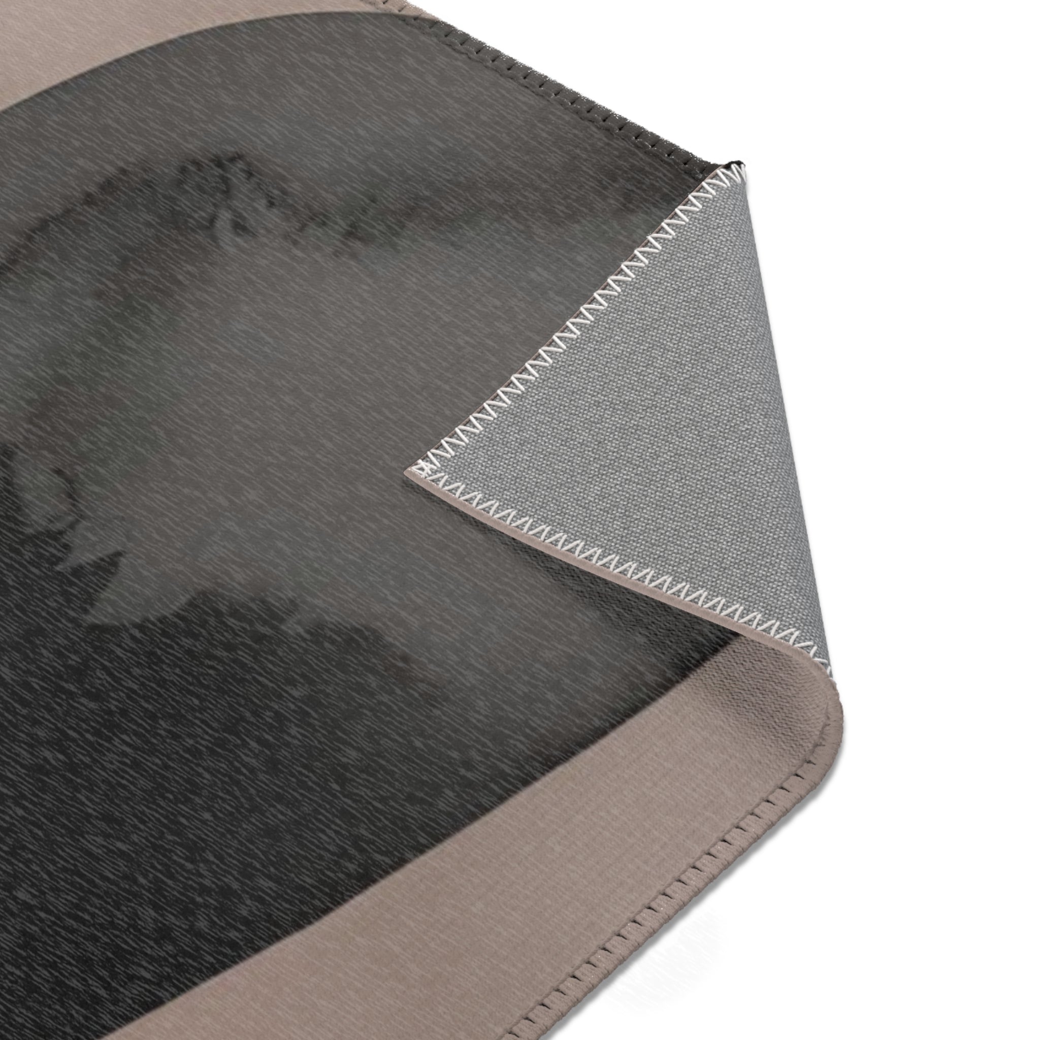 Abstract Area Rug | Black Taupe Bronze White Watercolor