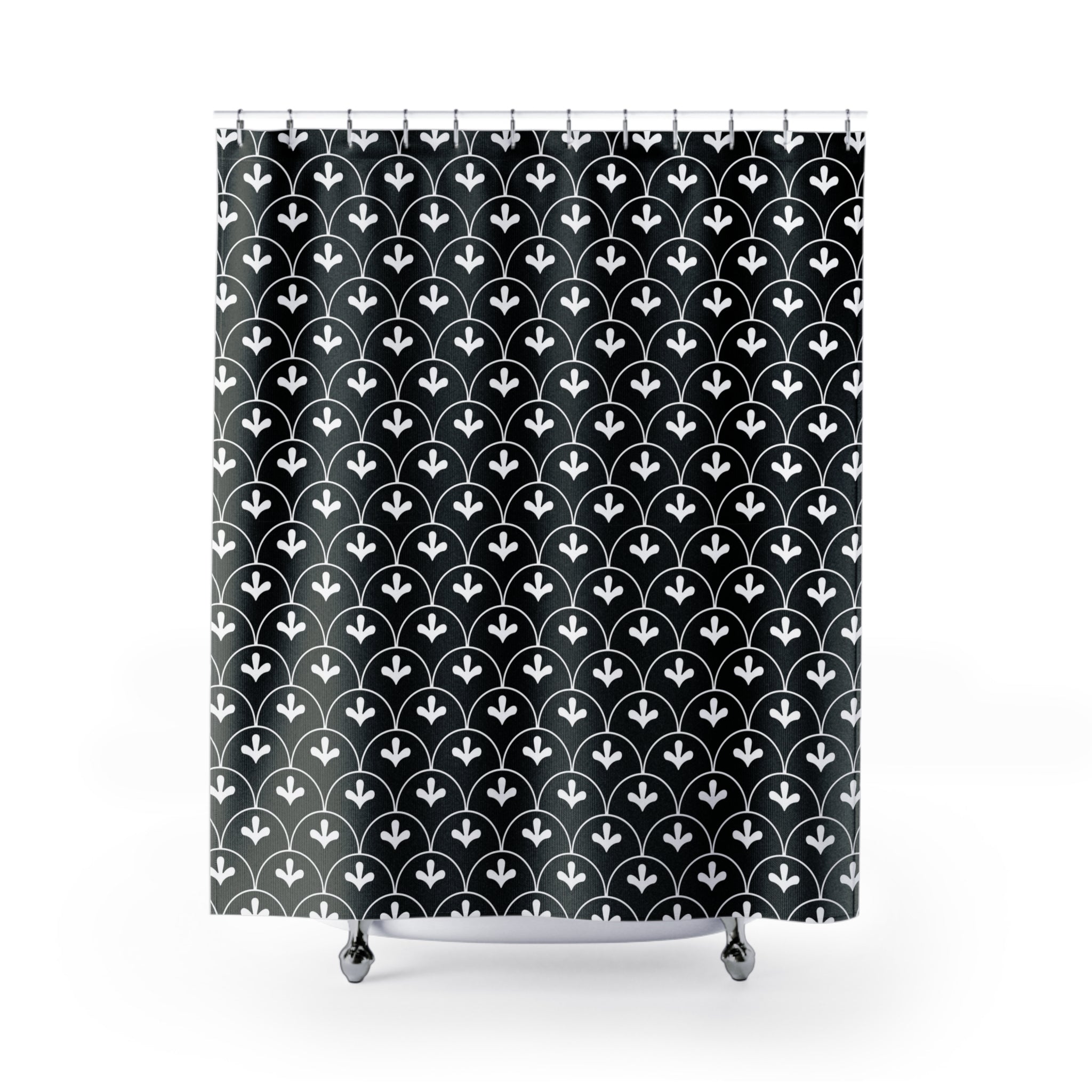 Art Deco Shower Curtain | Black White Bathroom Decor