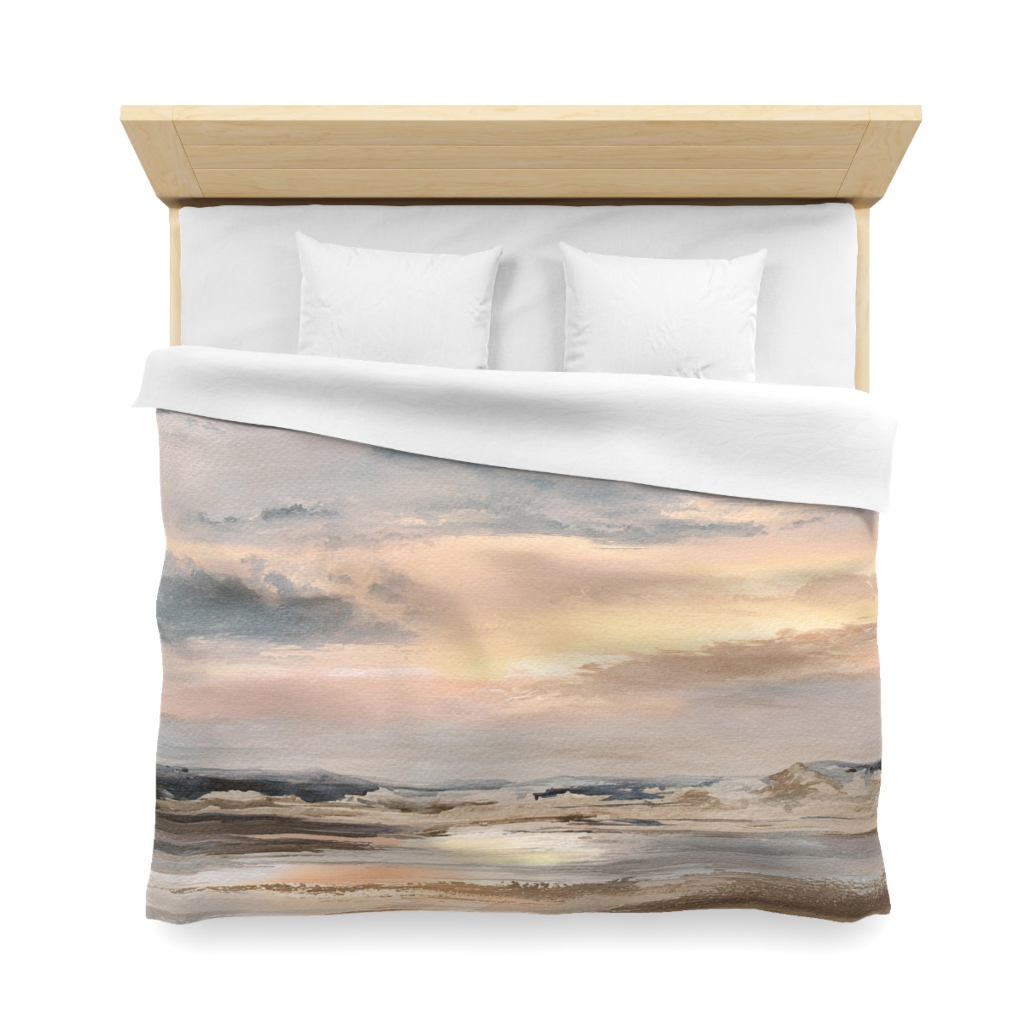 Modern Abstract Duvet, Pillow Cover | Pale Sunset Bedroom Decor