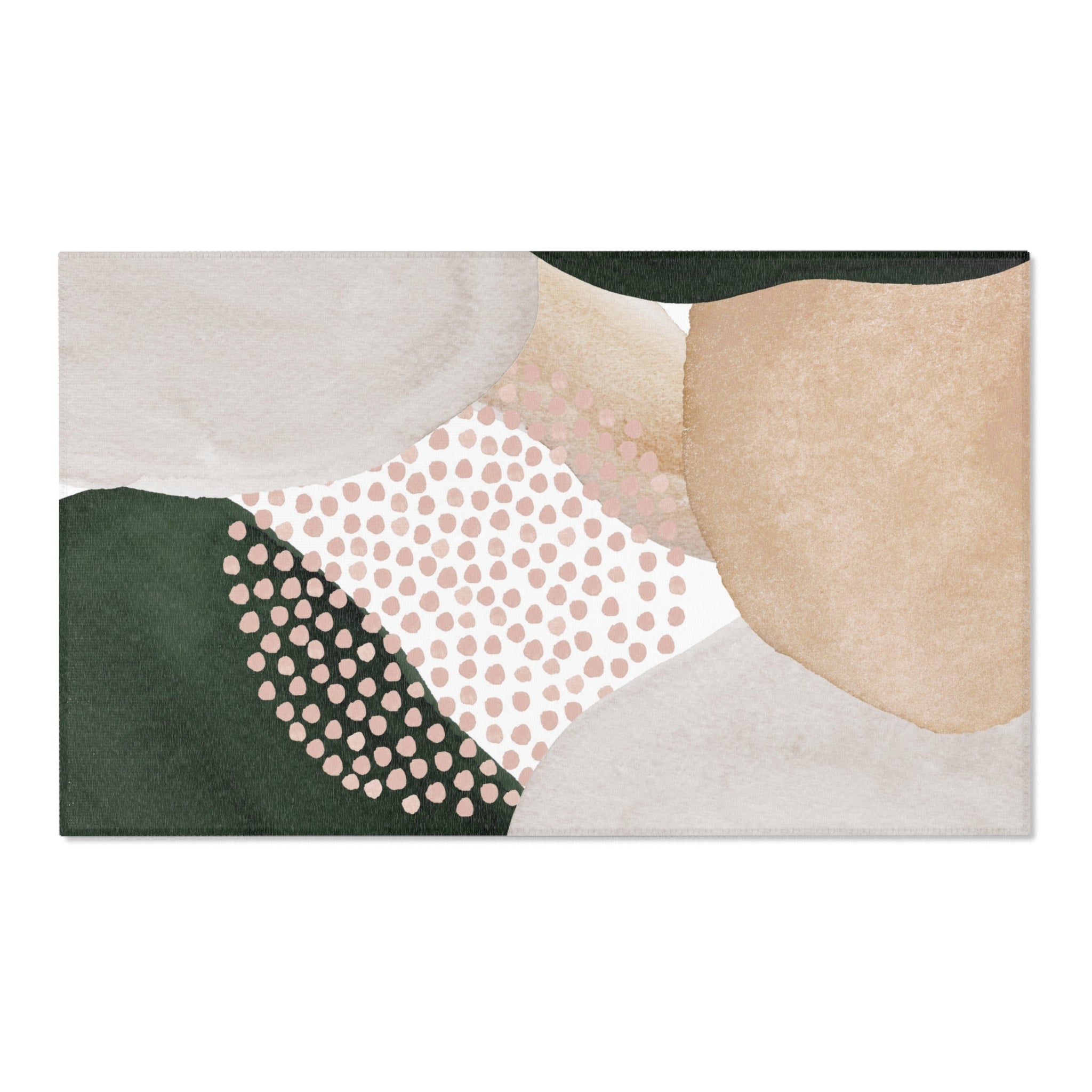 Abstract Area Rug | Beige Green Watercolor Artsy Rug