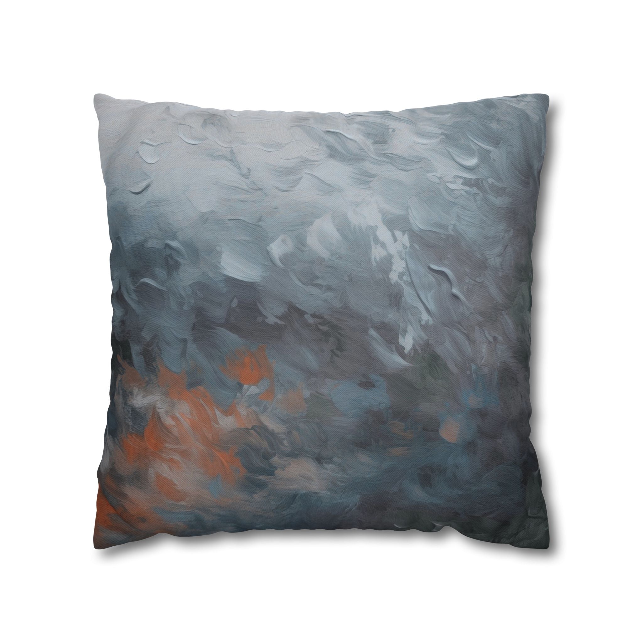 Abstract Pillow Cover | Navy Blue Grey Rust