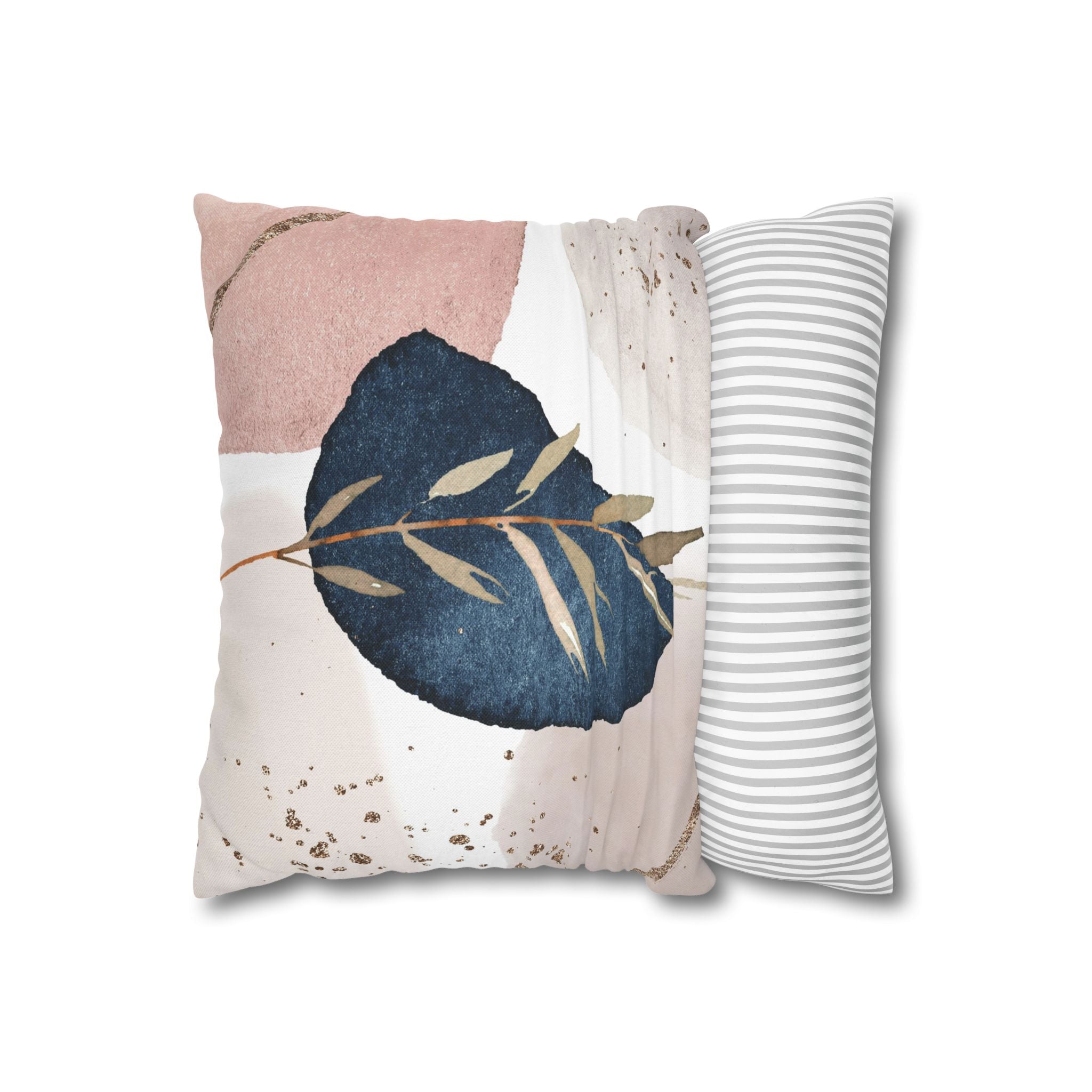 Abstract Pillow Cover | Navy Blue, White Beige Pillowcase
