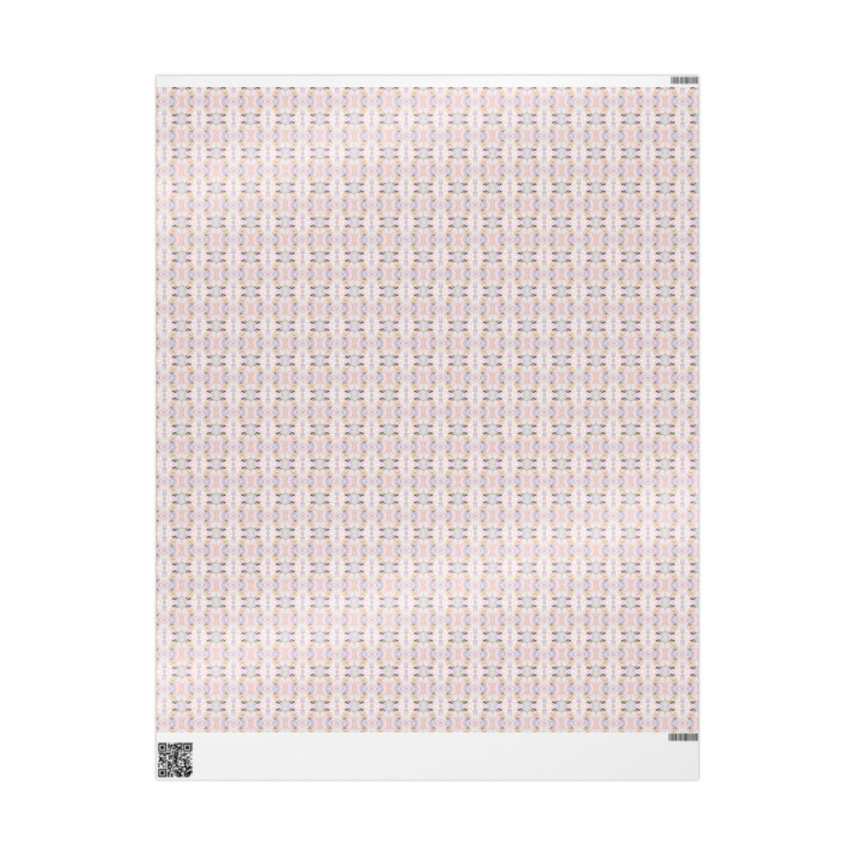 The image is a square with a repeating pattern of pink and white flowers or designs.