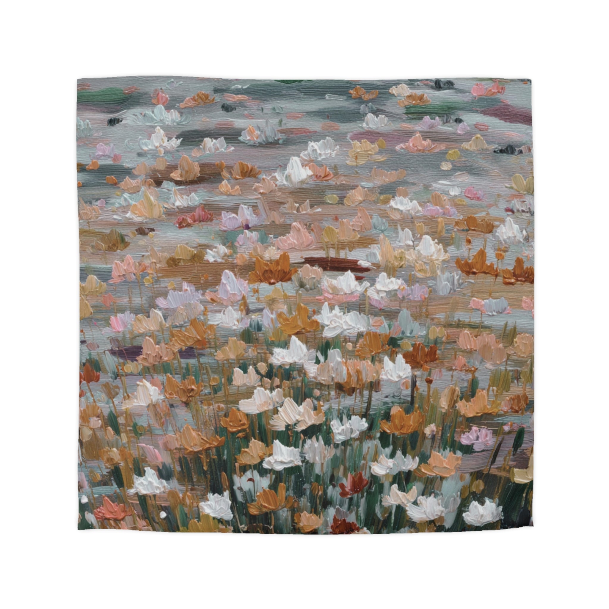 Floral Duvet, Pillow Cover | Grey Peach Bedroom Decor