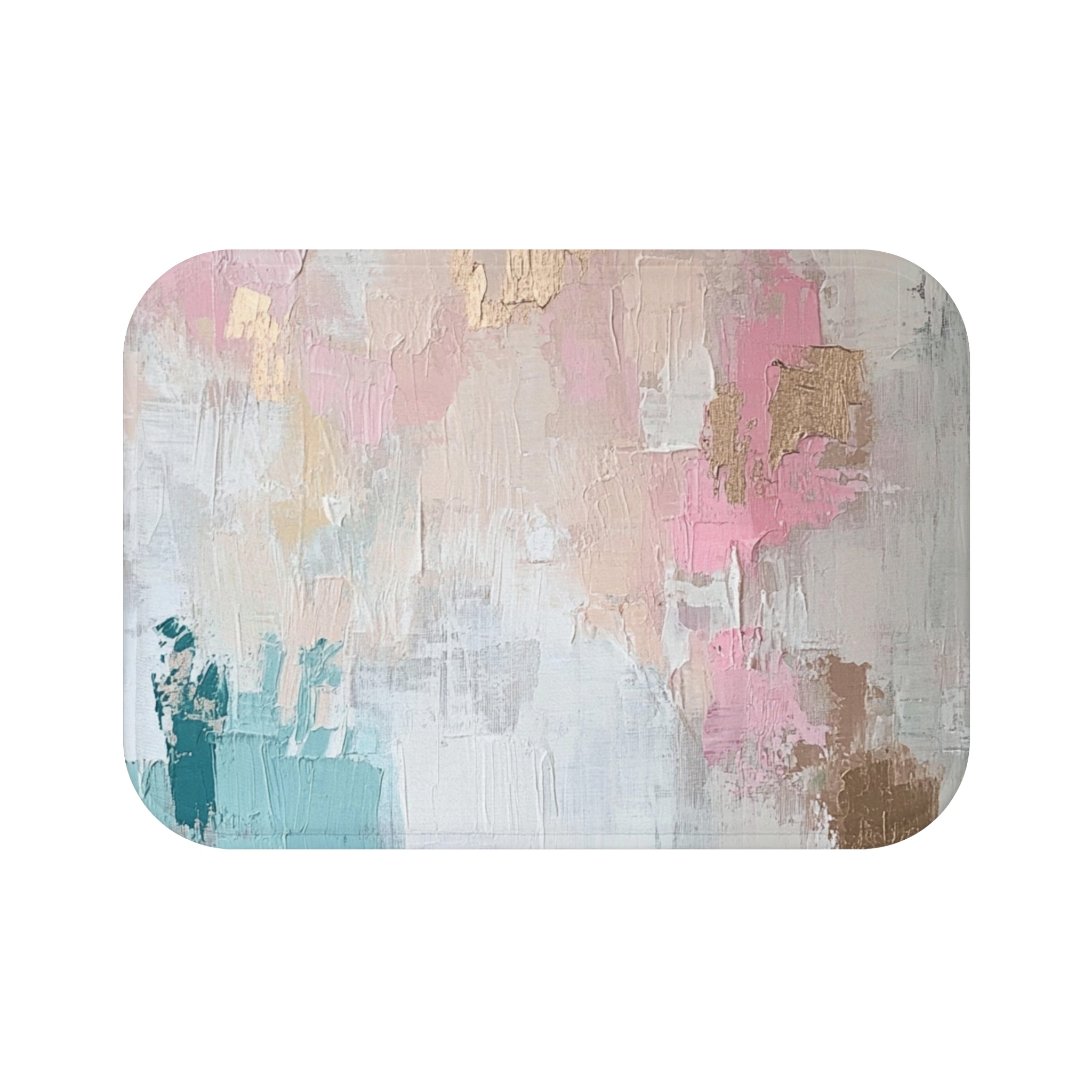 Pink Bath Mat | Abstract Teal Blue Ombre Kitchen Mat
