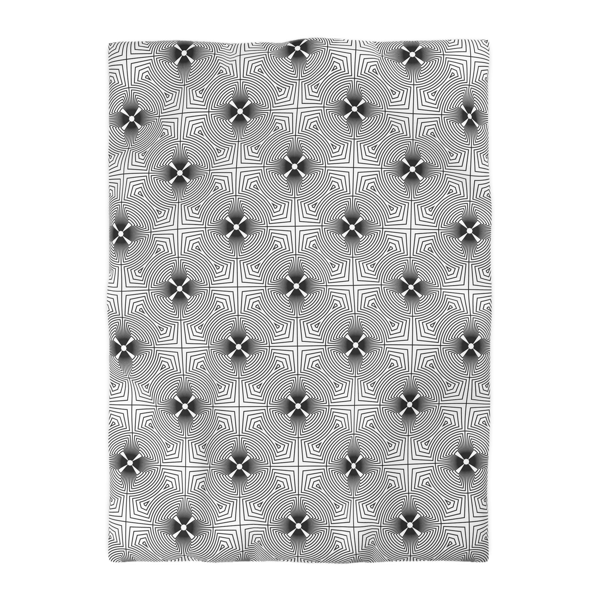 Art Deco Cotton Duvet, Pillow Cover | Black White Bedroom Decor