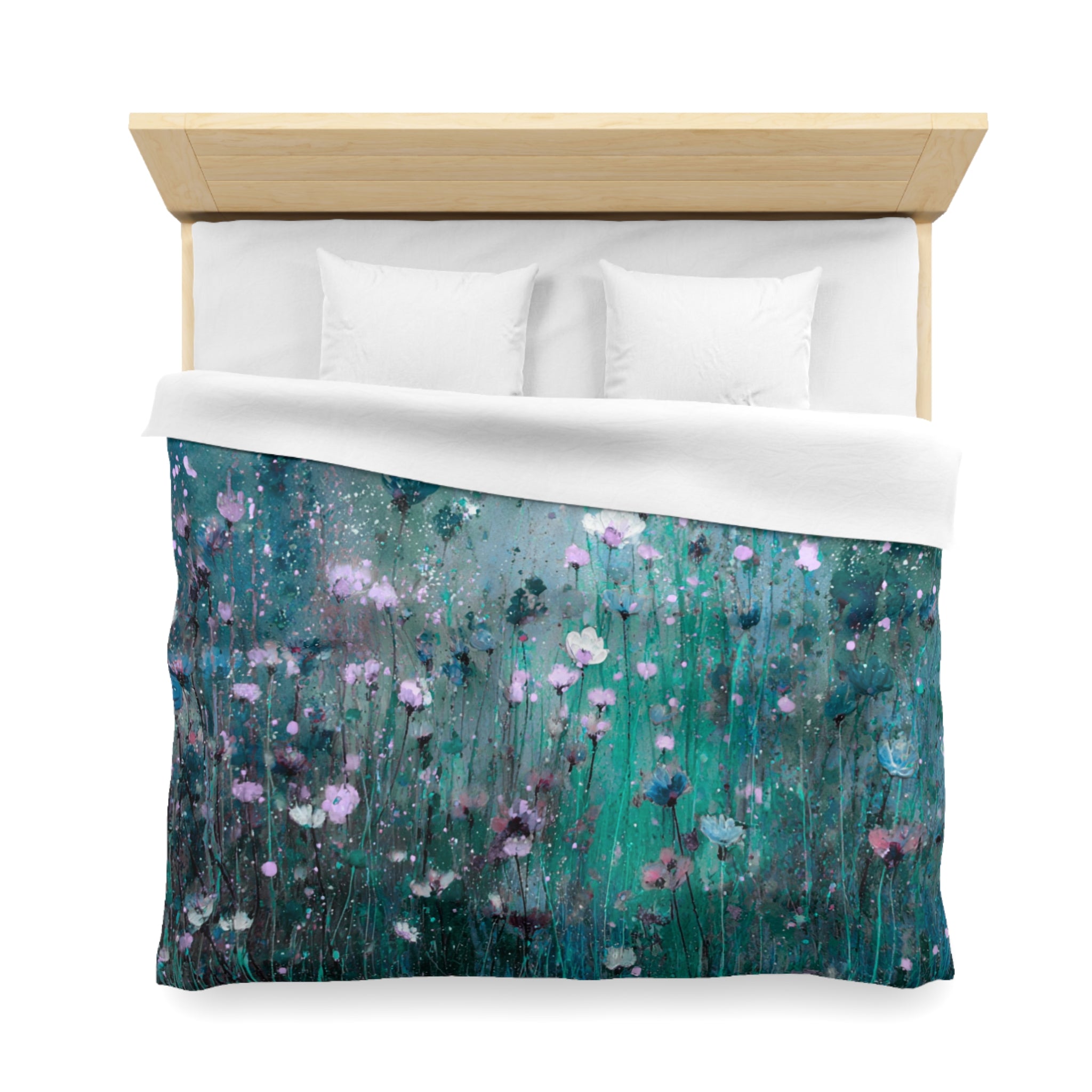 Floral Duvet, Pillow Cover | Teal Green Bedroom Decor