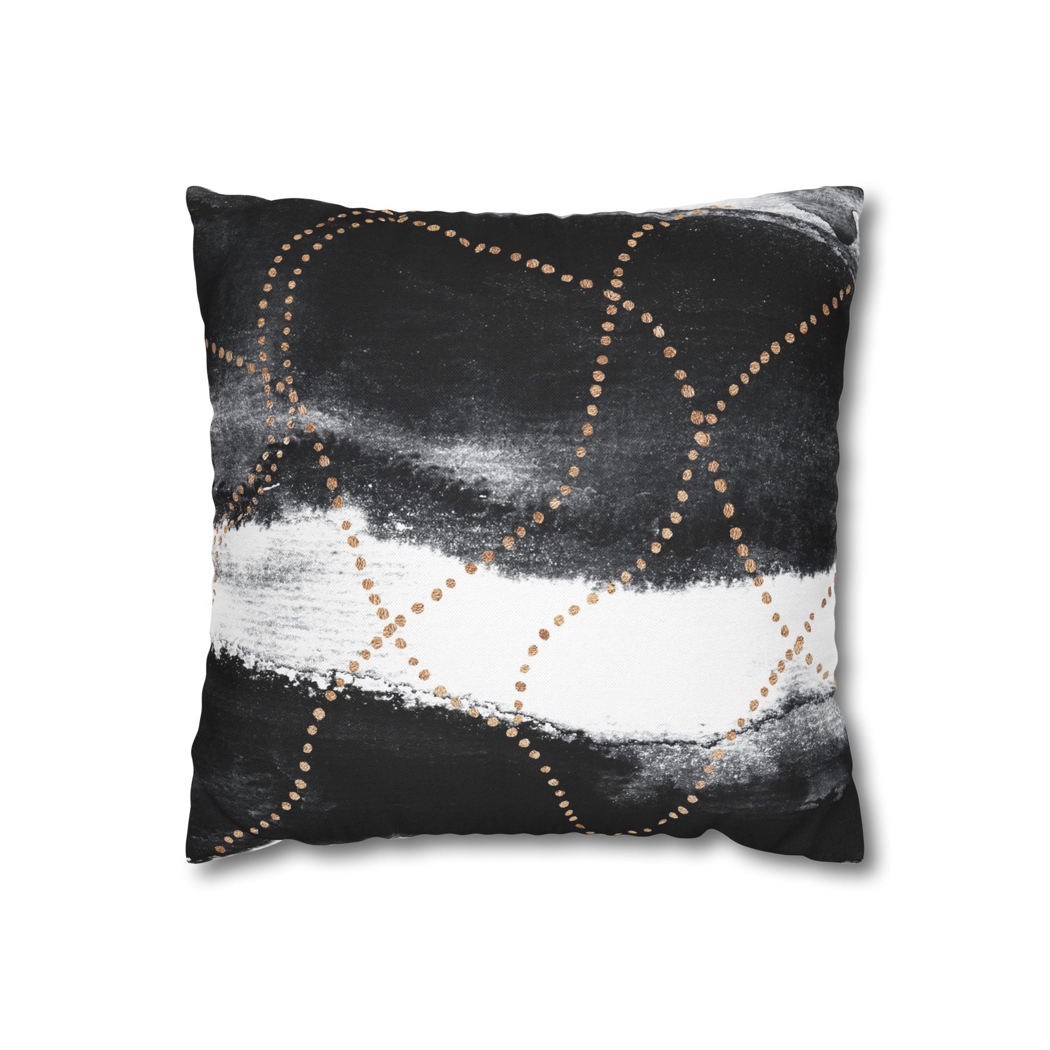 Abstract Throw Pillow Cover, Black White Modern Organic Decor Cushion