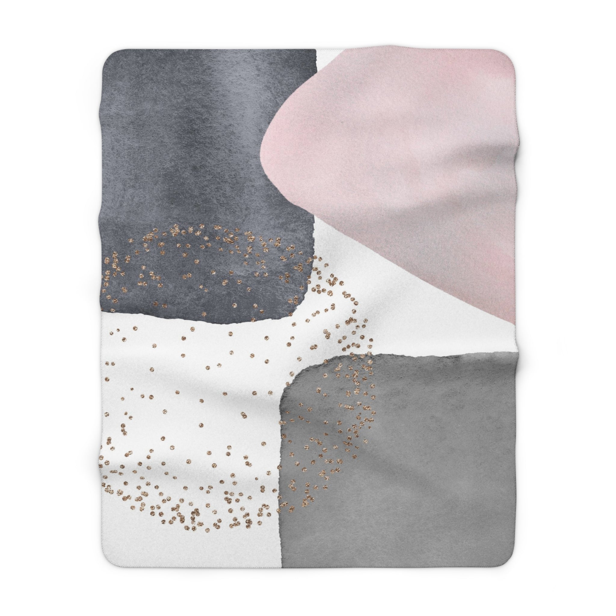 Art Deco Throw Blanket | White, Grey White Beige