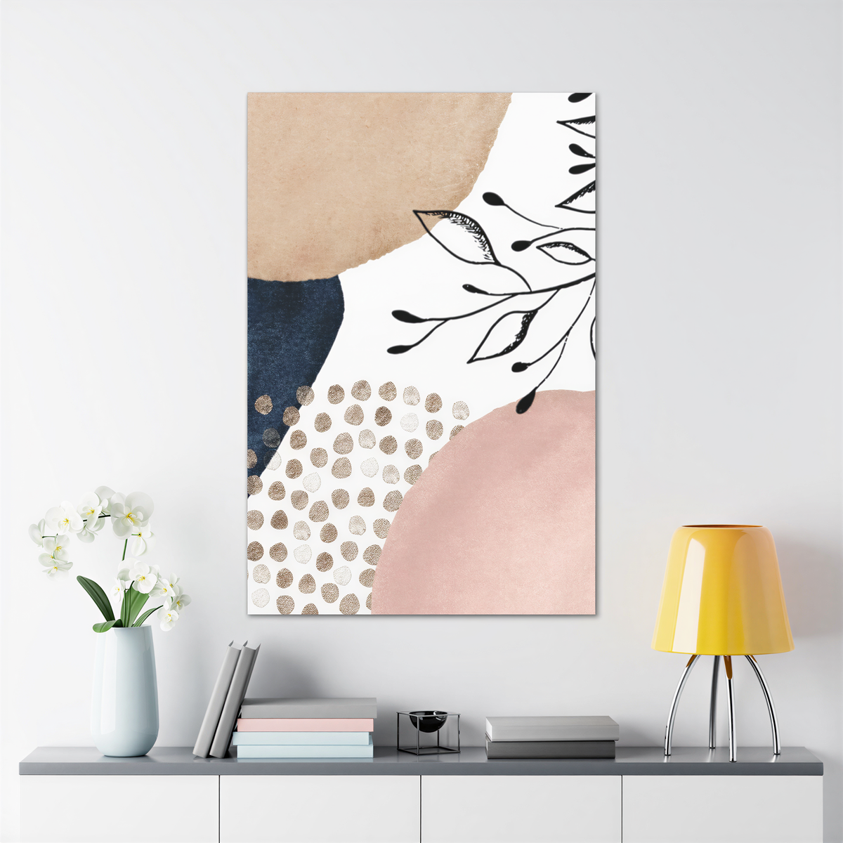Abstract Wall Canvas Print Hygge Blush Pink