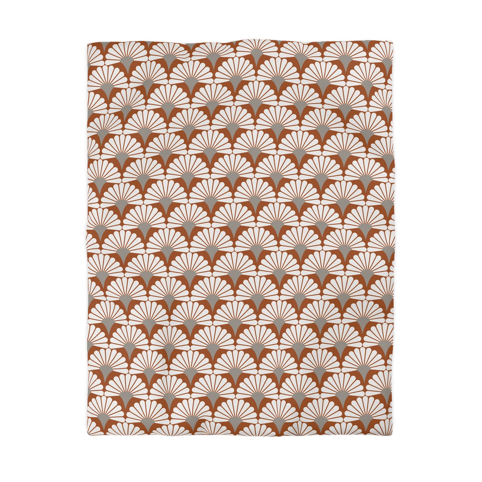 a repeating pattern of white and brown flowers or leaves on a white background.