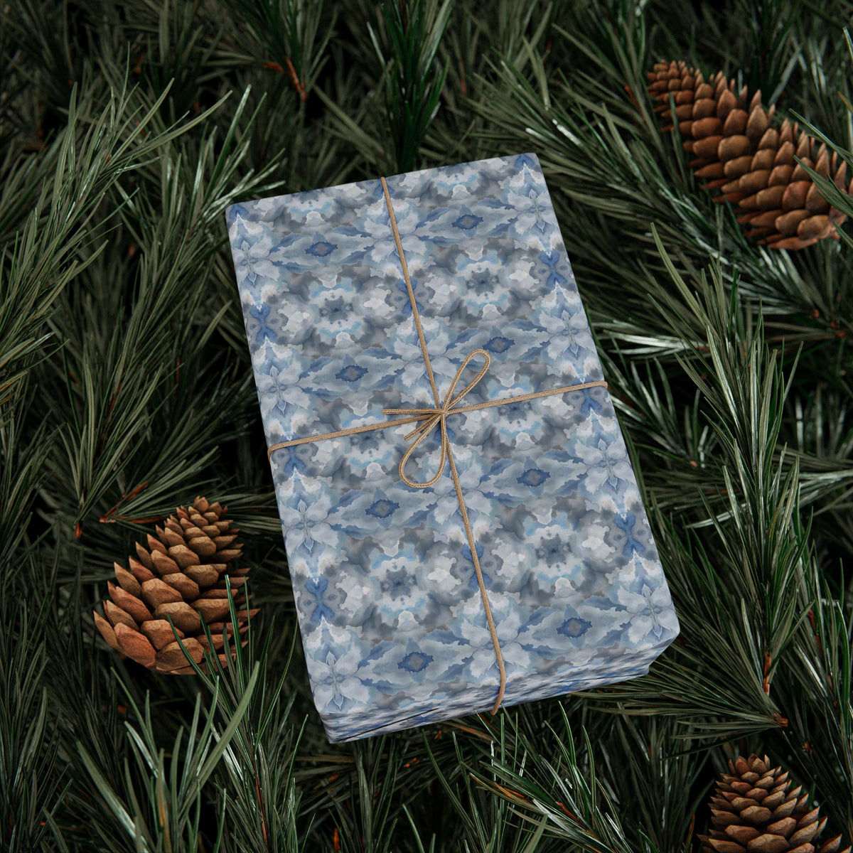 Soft Blue Grey Watercolor Wrapping Paper, Abstract Gift Wrap