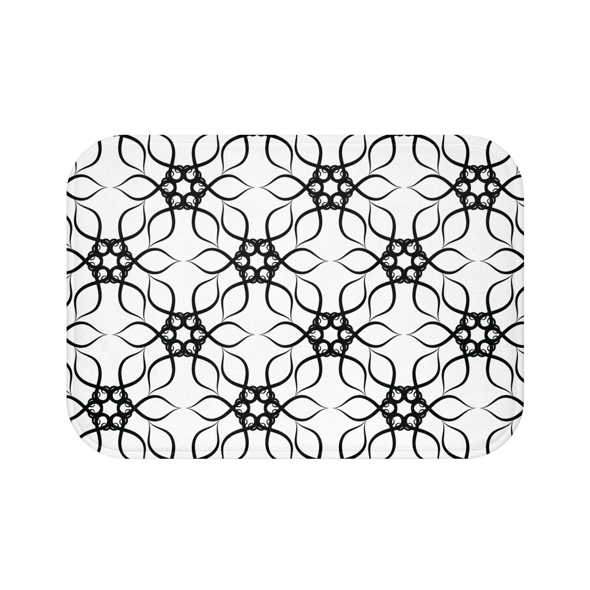 Art Deco Bath Mat | Line Art Black White Kitchen Mat