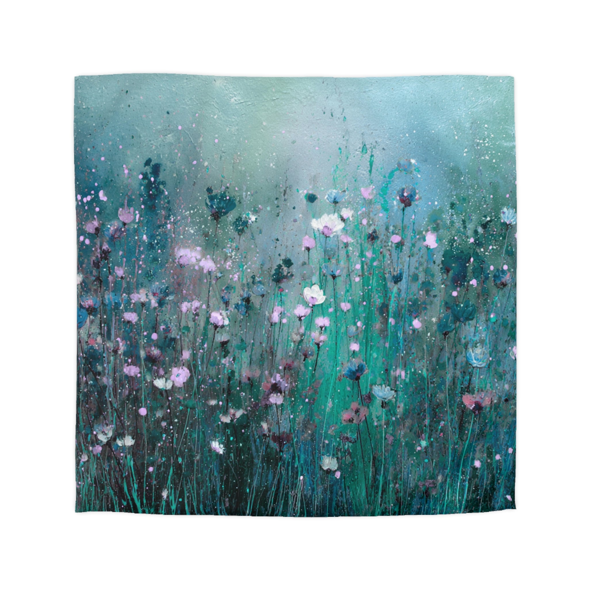Floral Duvet, Pillow Cover | Teal Green Bedroom Decor