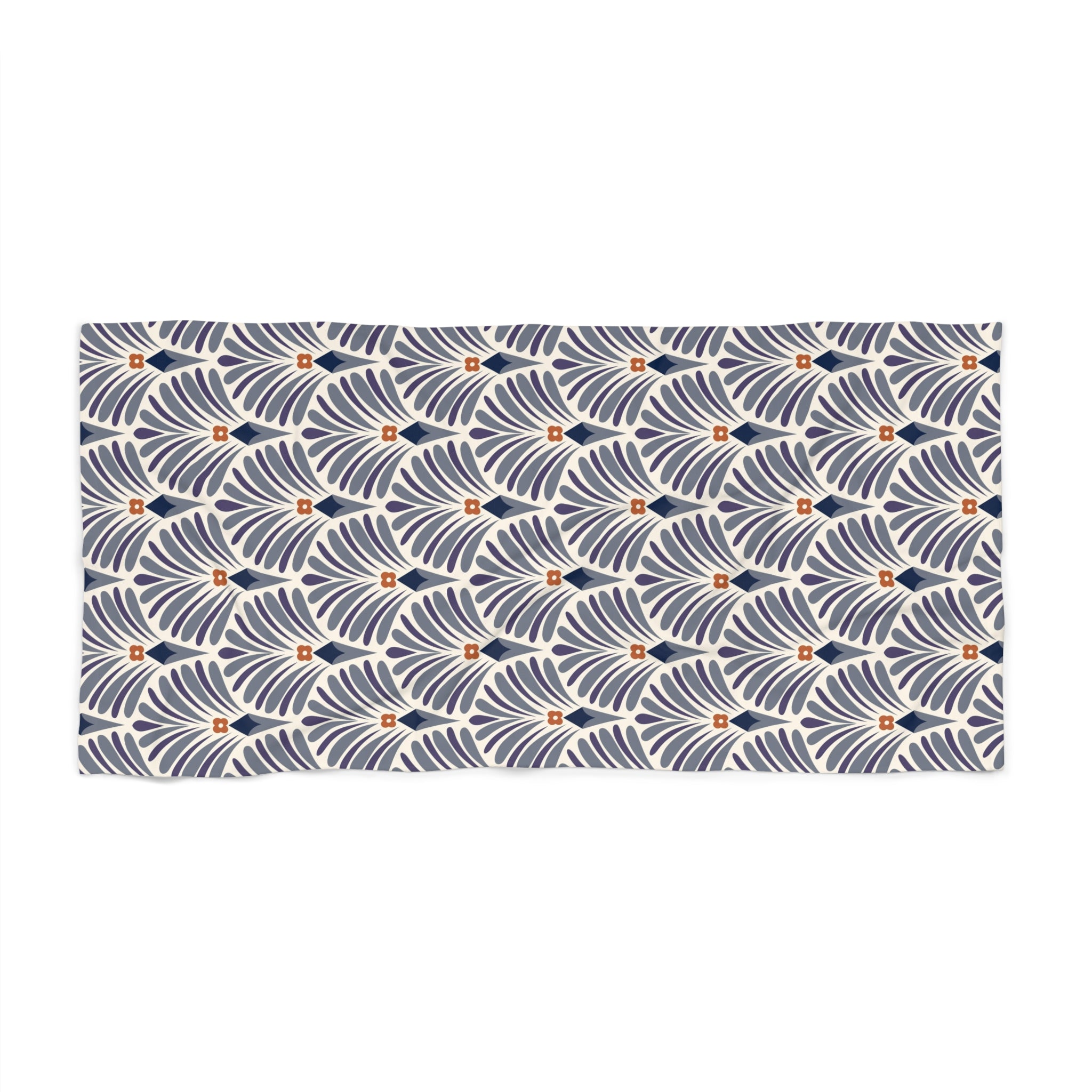Bath, Beach Towel | Art Deco Nouveau Grey Plum Purple