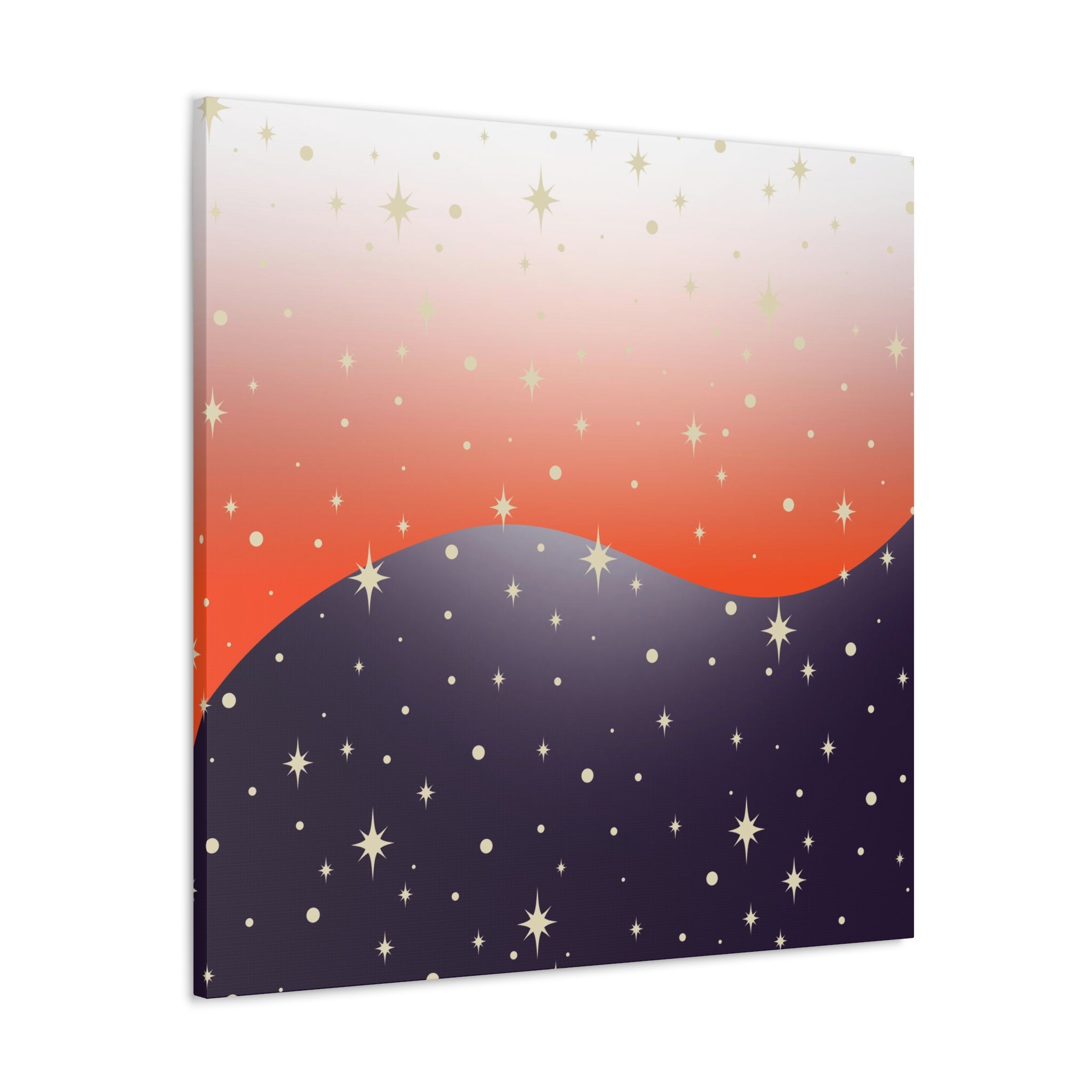 Abstract Canvas Wall Art | Purple Red White Ombre Stars