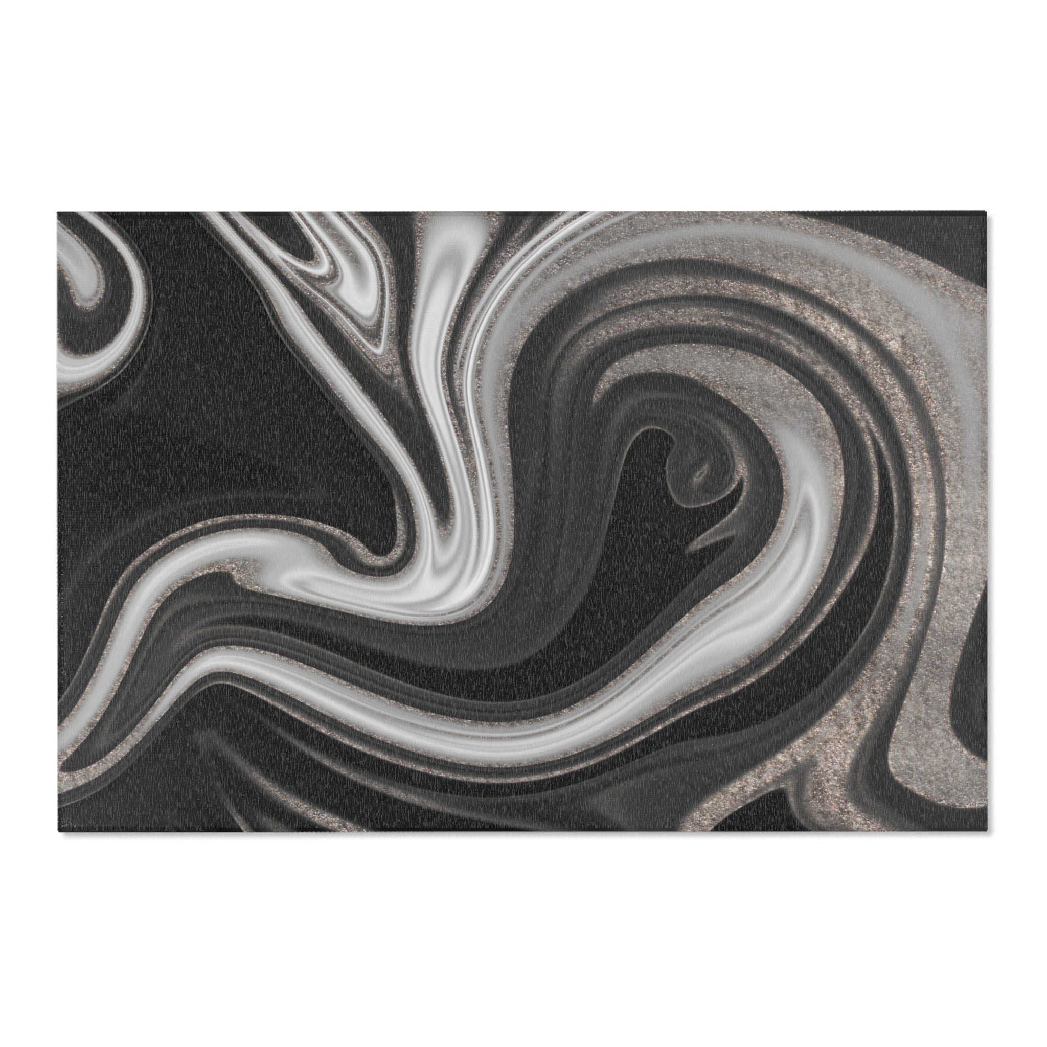 Abstract Large Area Rug | Modern Rug, Black Grey White