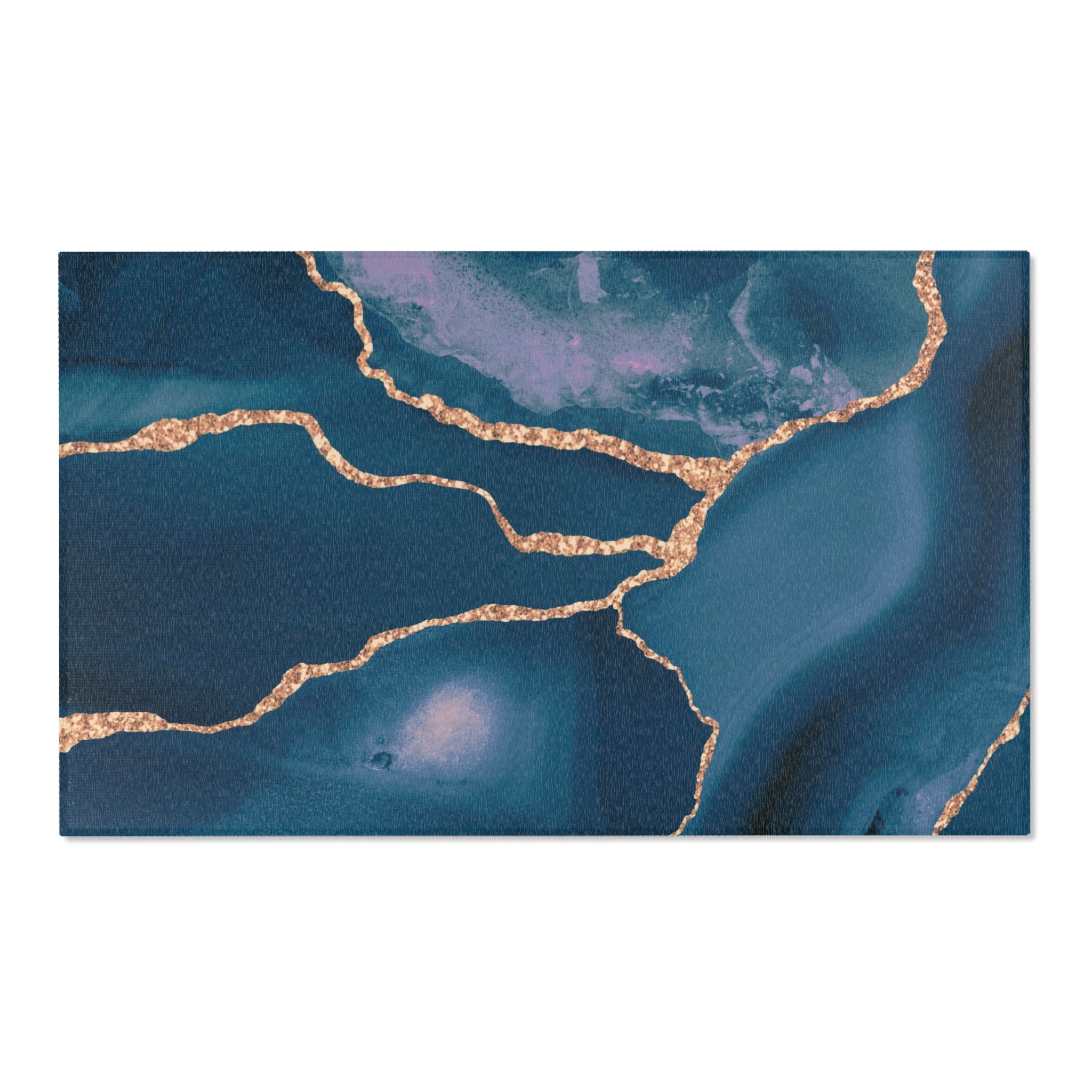 Abstract Large Area Rug | Modern Accent Rug, Navy blue, Beige